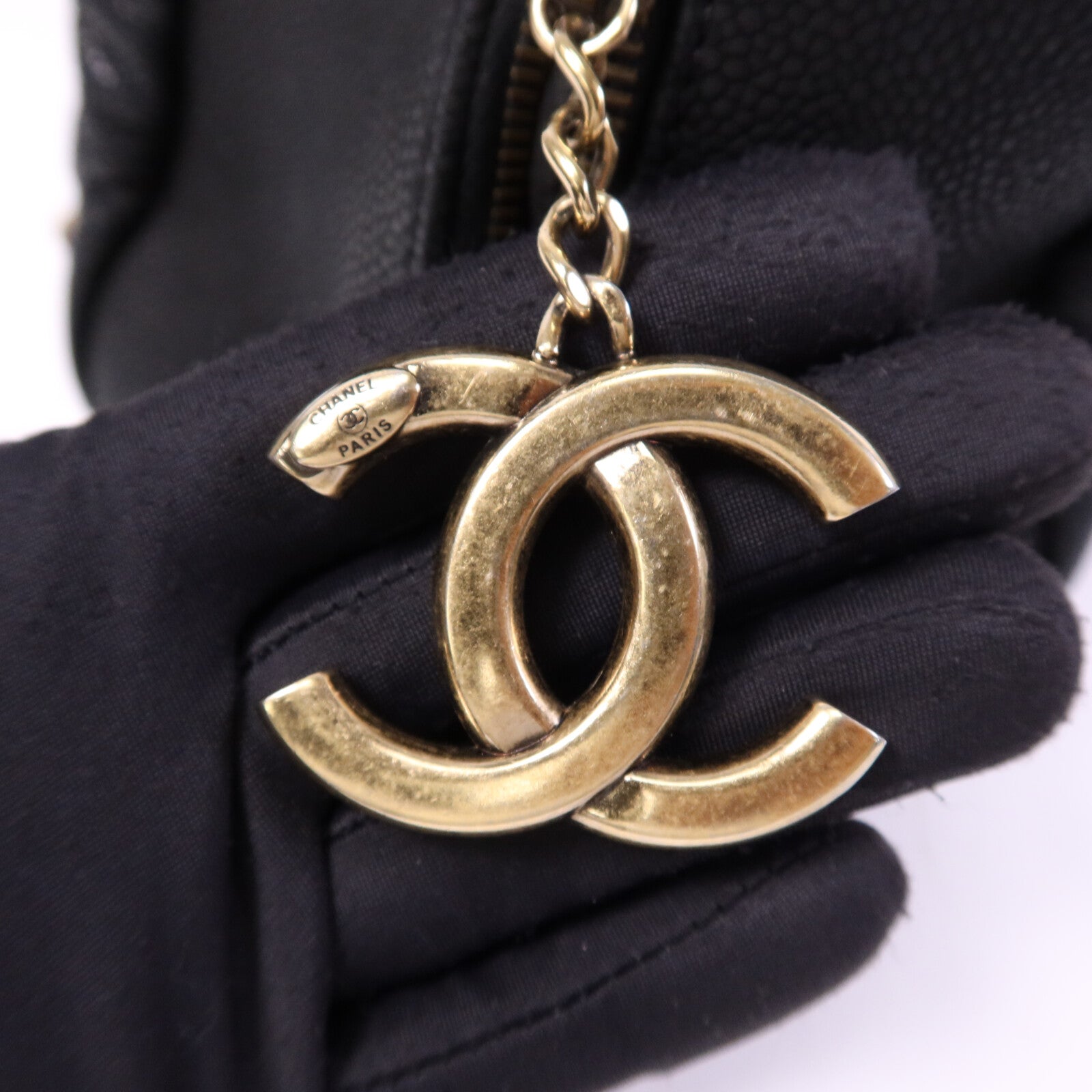 CHANEL 牛皮皮革2 Way Shoulder Bag金扣鏈帶手挽肩背兩用袋