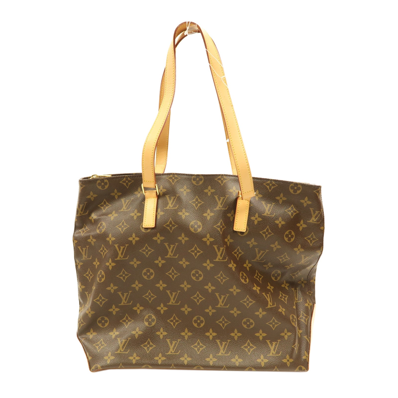 LOUIS VUITTON Monogram Cabas Mezzo金扣肩背袋棕色