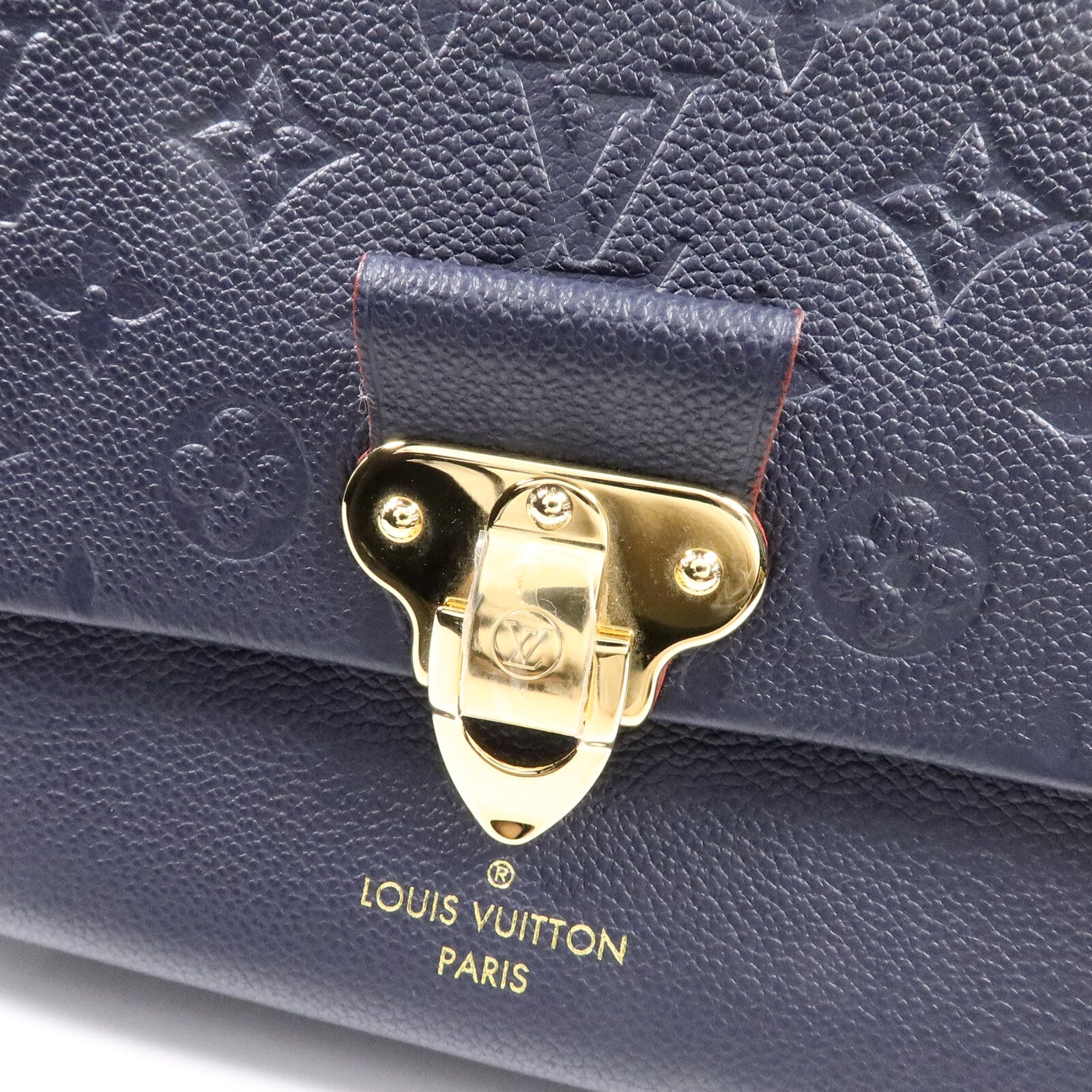 LOUIS VUITTON Monogram Empreinte Vavin PM肩背袋深藍色