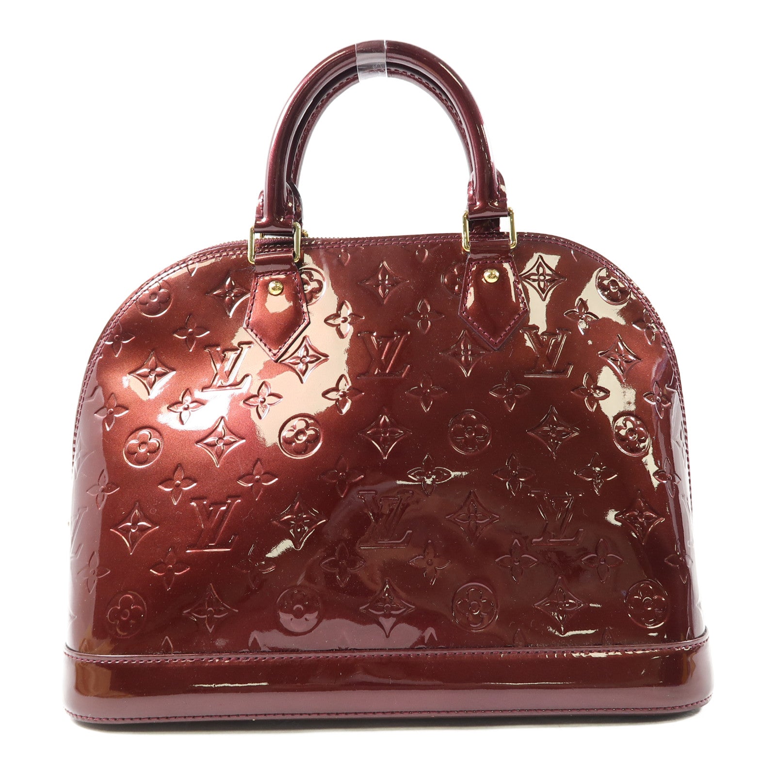 LOUIS VUITTON Vernis Alma金扣手挽袋紅色