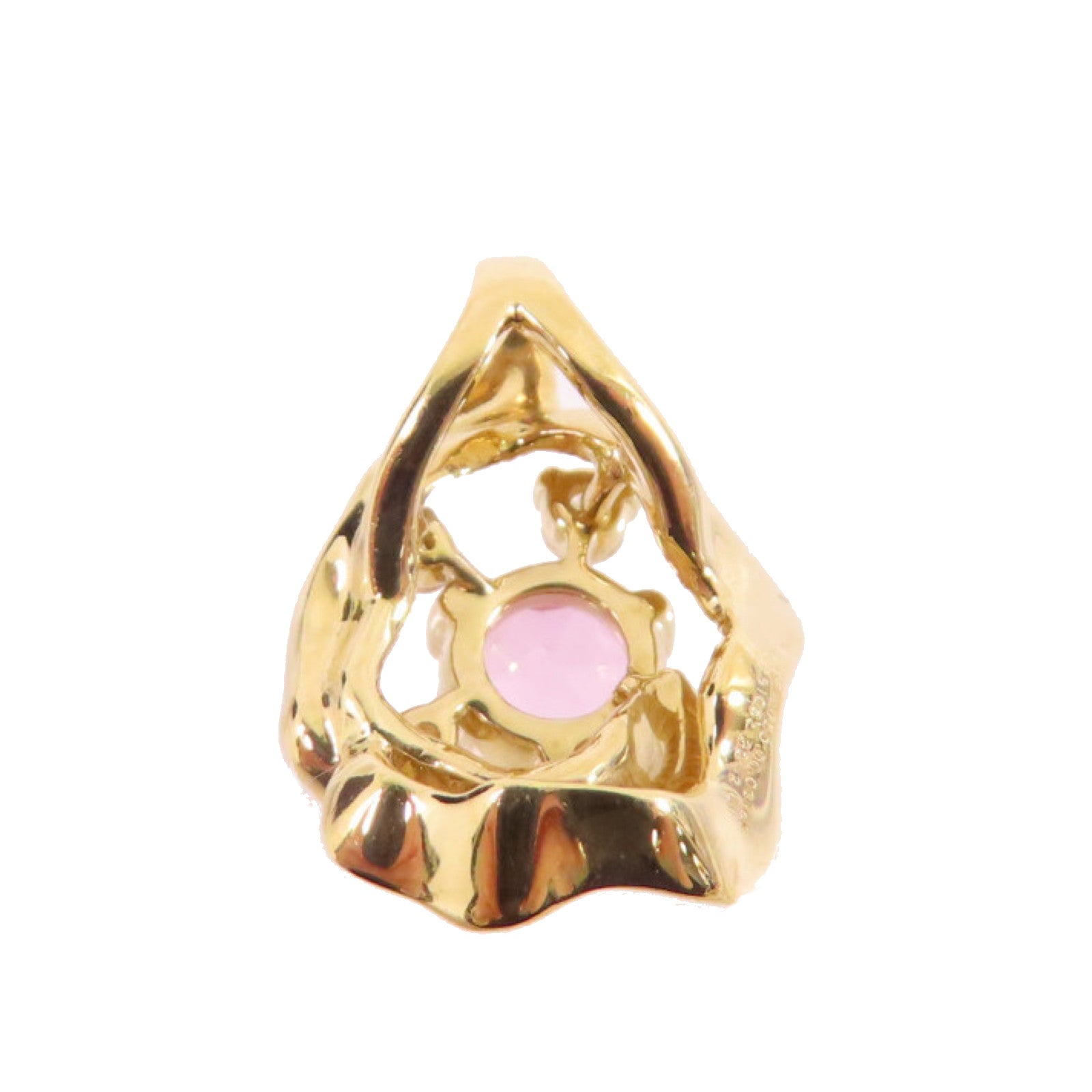 JEWELRY 18K黃金Diamond Pendant Top 0.510ct粉紅藍寶石/0.08ct鑽石Pink Sapphire吊墜頭扣