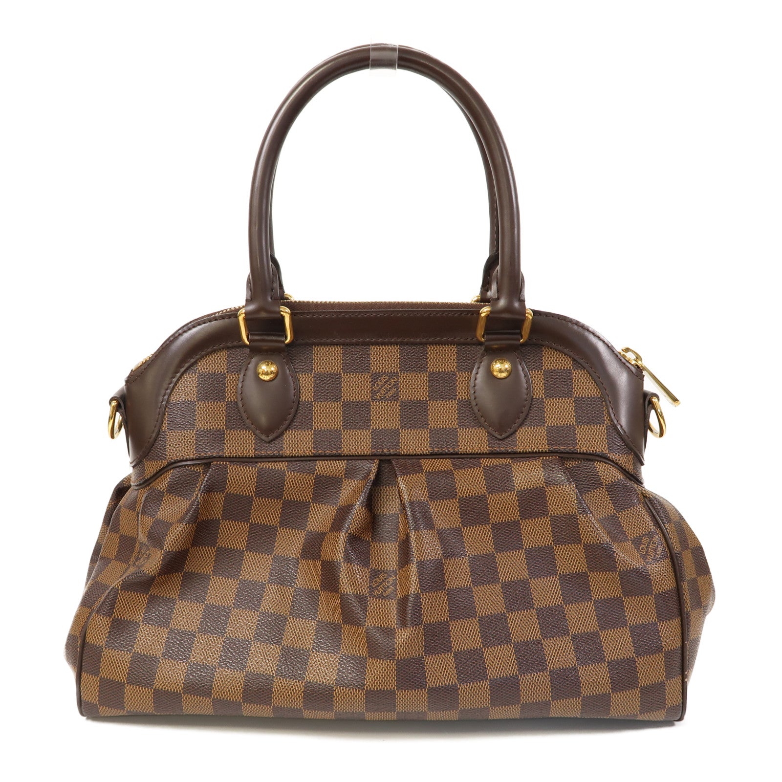 LOUIS VUITTON 【激減優惠】Damier Trevi PM金扣手挽肩背兩用袋啡色