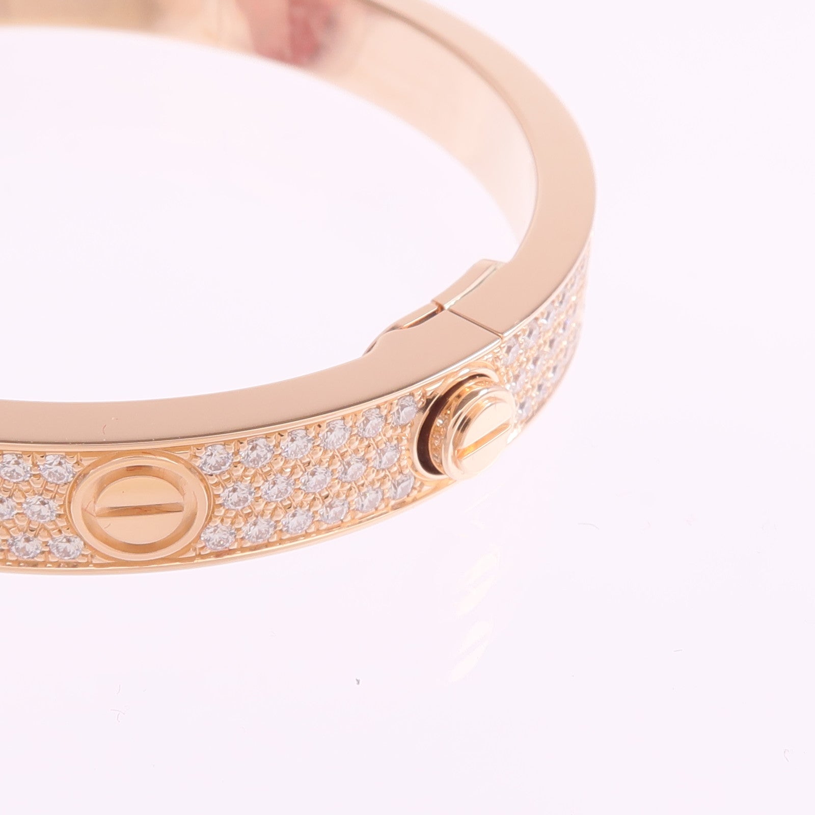 CARTIER 18K玫瑰金Love Bracelet Full Diamonds鑽石手鐲Cartier#16