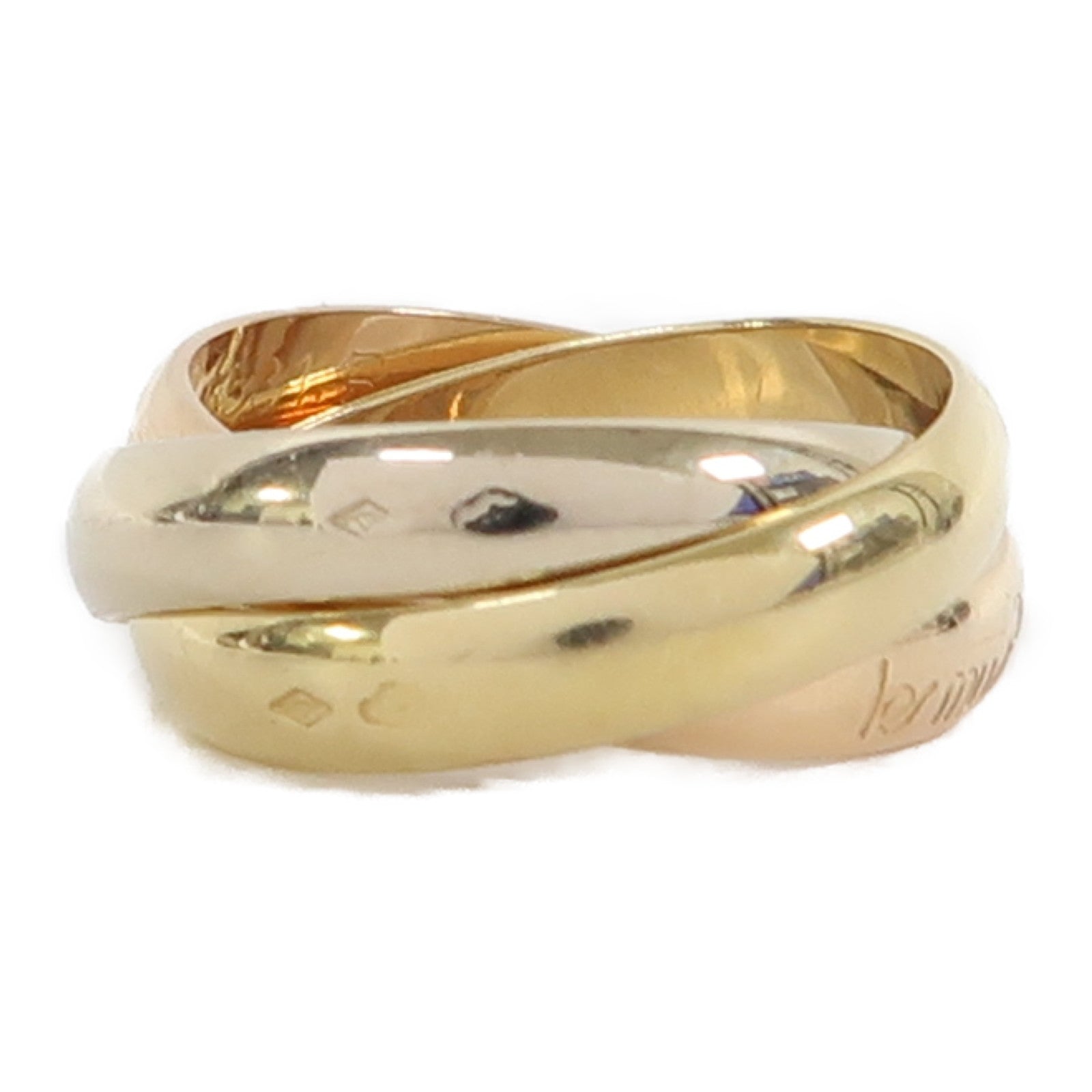 CARTIER 18K黃金/玫瑰金/白金Trinity Ring戒指Cartier#45/US#4
