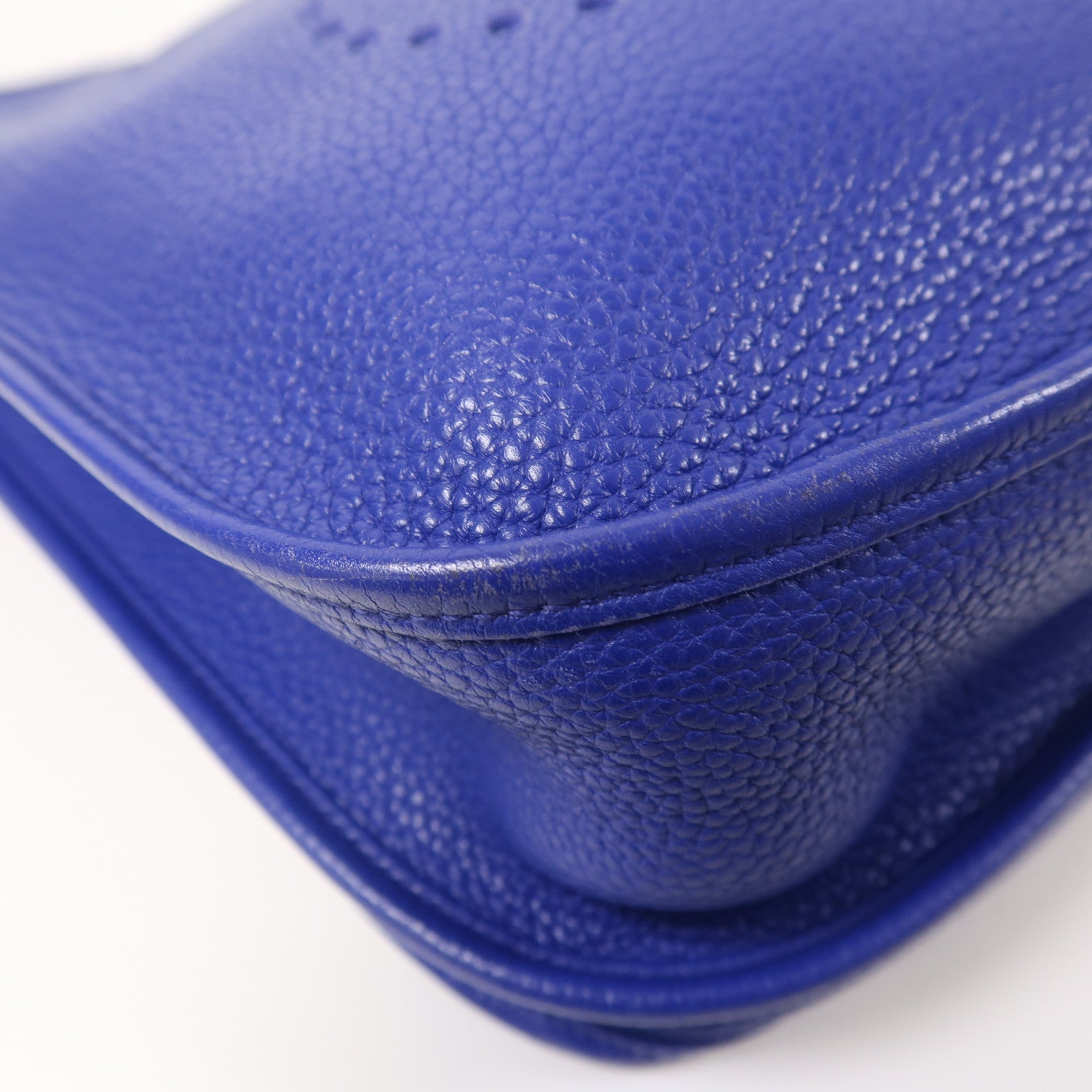 HERMES Clemence皮革Evelyne GM銀扣肩背袋皇家藍色