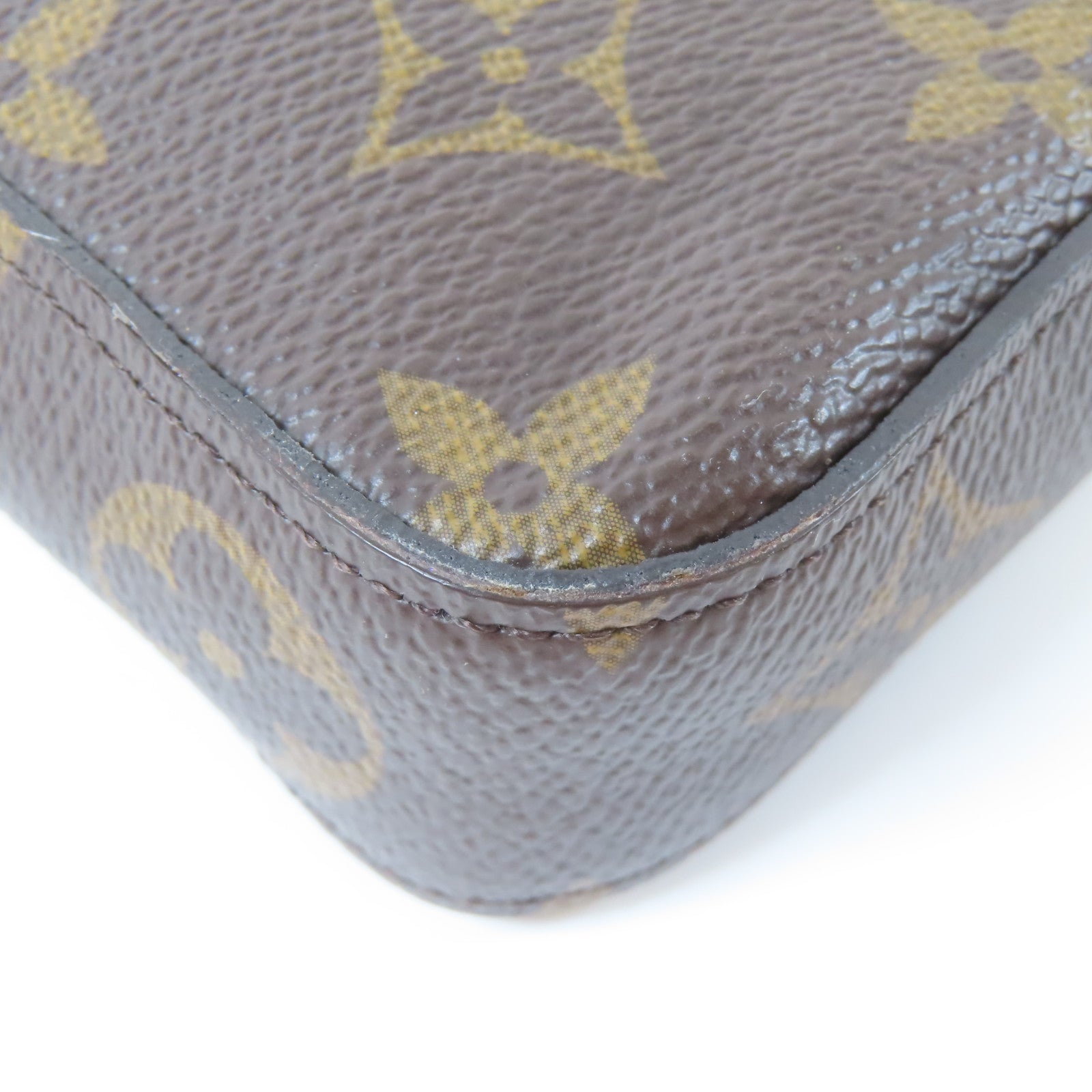 LOUIS VUITTON Monogram Pochette Felicie金扣鏈帶肩背袋啡色