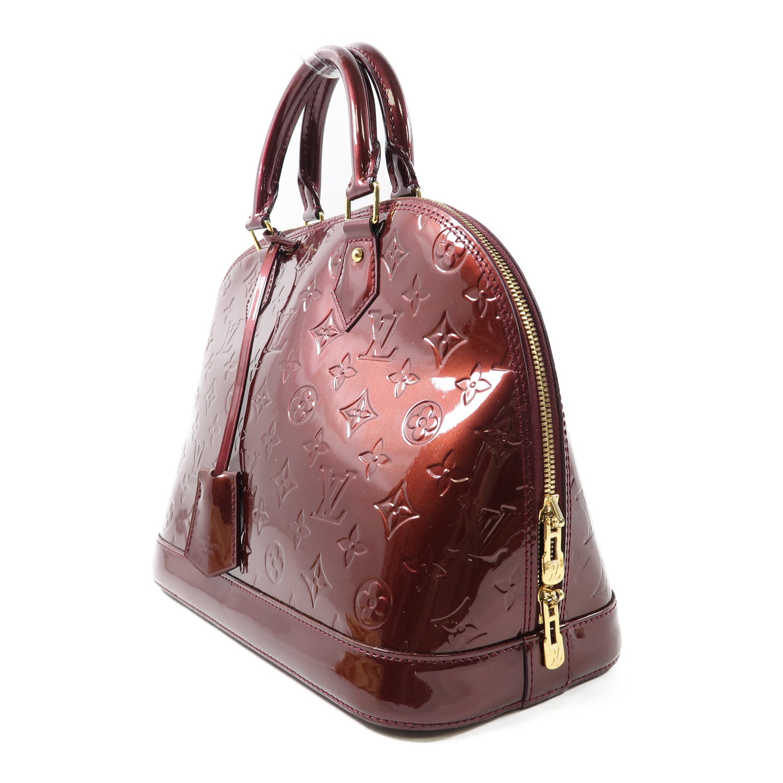 LOUIS VUITTON Vernis Alma金扣手挽袋紅色