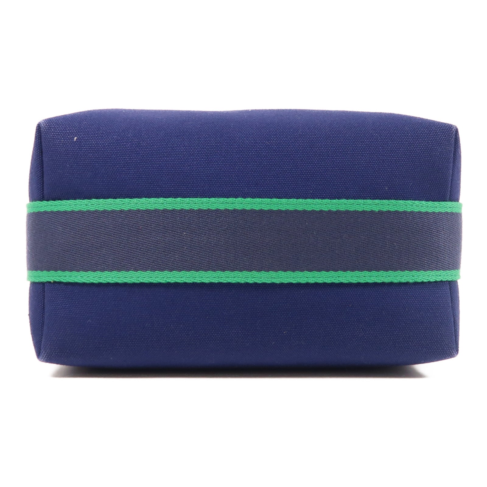 HERMES 帆布Bride A Brac銀扣手挽袋Blue