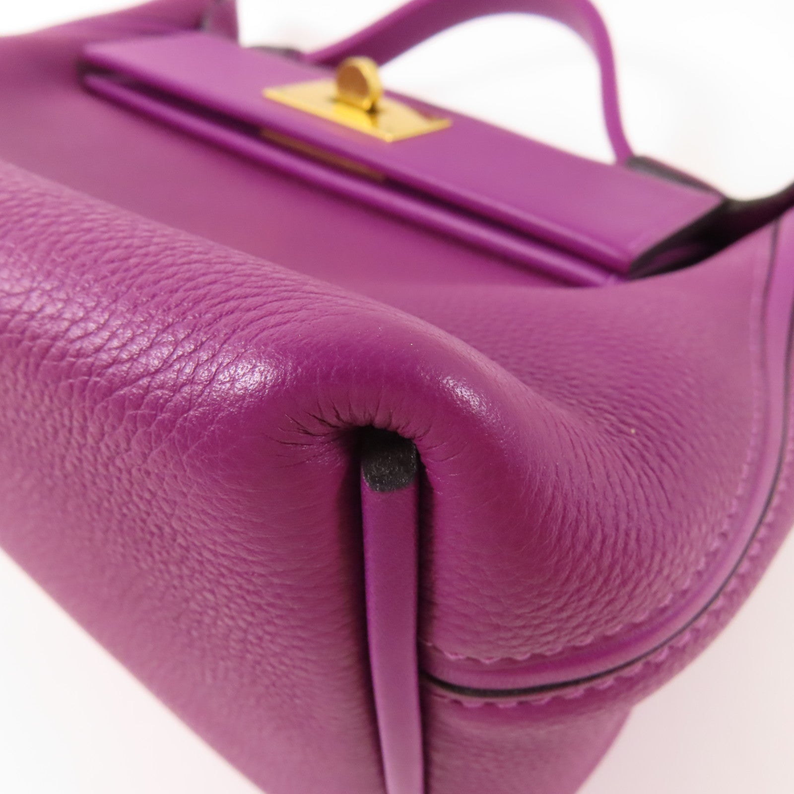 HERMES GHW 24/24 29CM 2 Way Bag Clemence Leather P9 Anemone