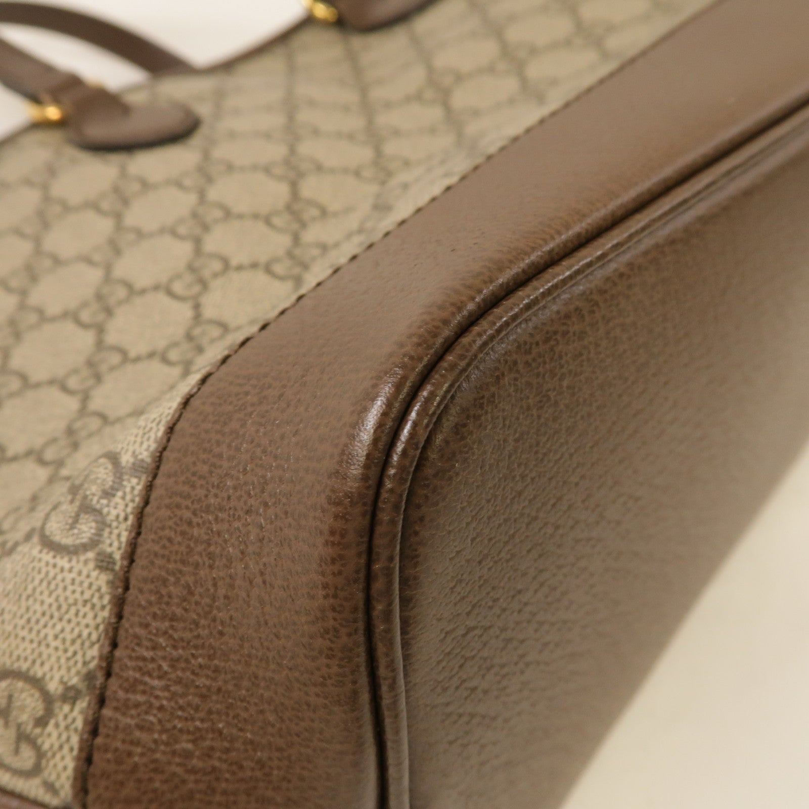 GUCCI 【激減優惠】塗層帆布Ophidia GG金扣手挽肩背兩用袋啡色
