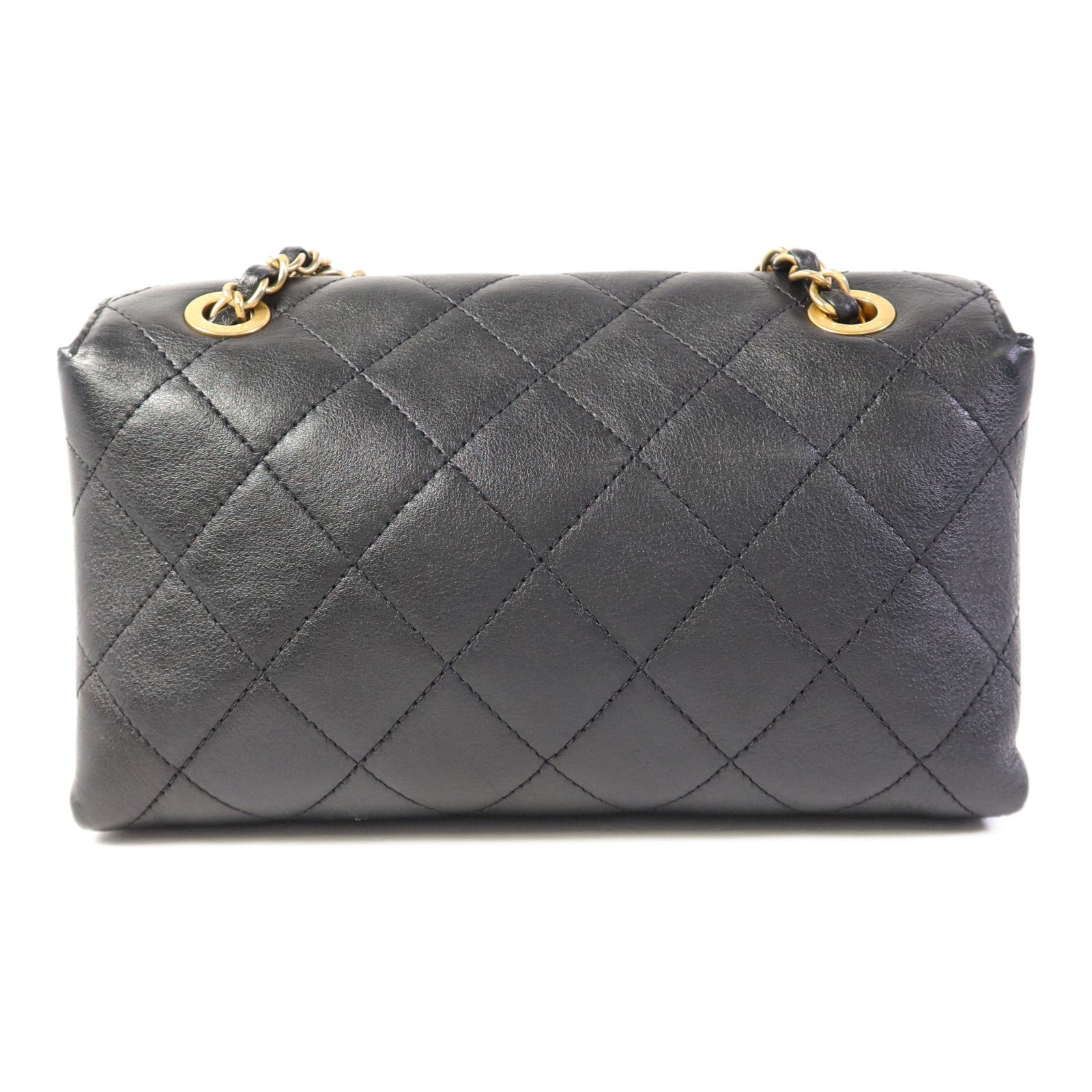 CHANEL 【激減優惠】牛皮皮革Enchained Flap Bag金扣鏈帶肩背袋