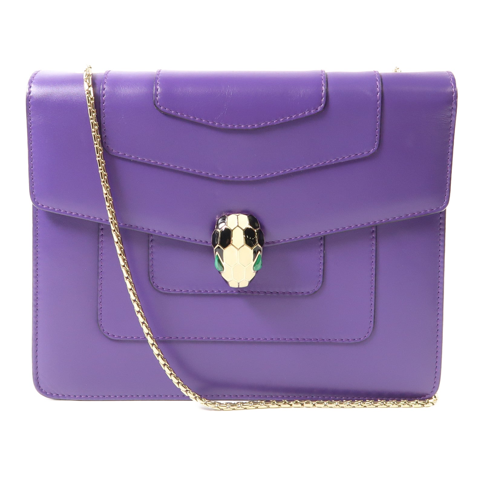 BVLGARI 牛皮皮革Serpenti Forever Shoulder Bag金扣鏈帶肩背