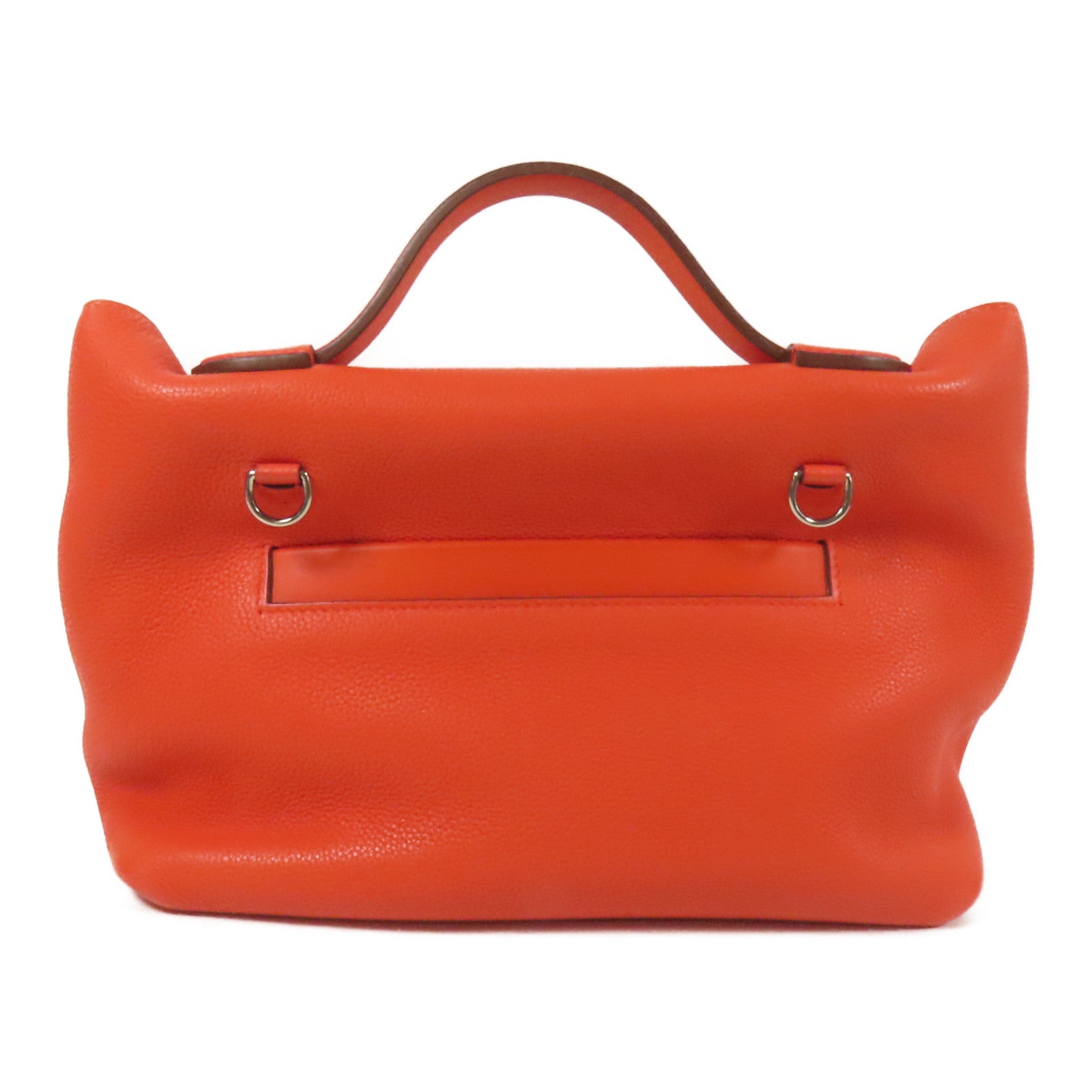 HERMES Clemence皮革24/24 29cm銀扣手挽肩背兩用袋Capucine