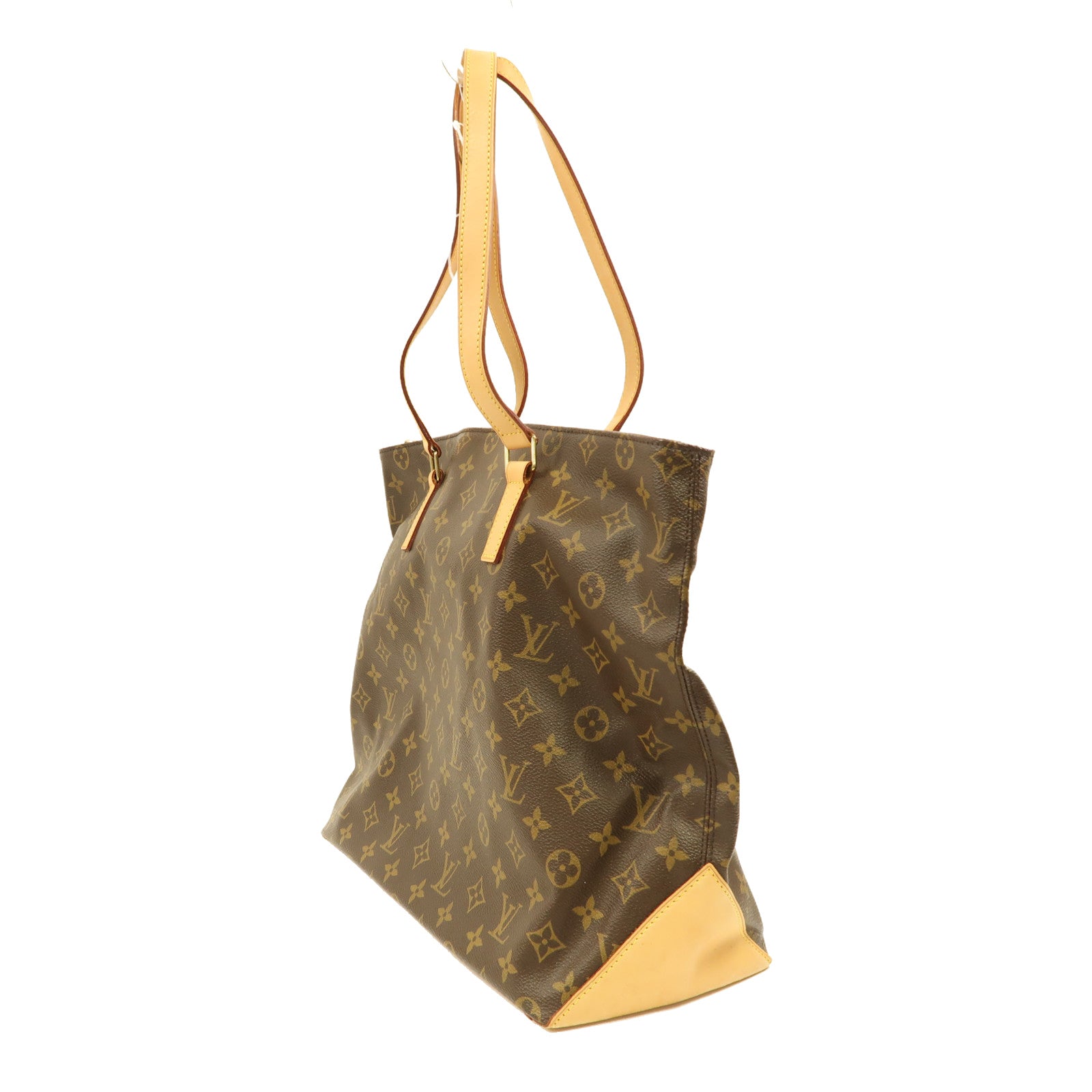 LOUIS VUITTON Monogram Cabas Mezzo金扣肩背袋棕色