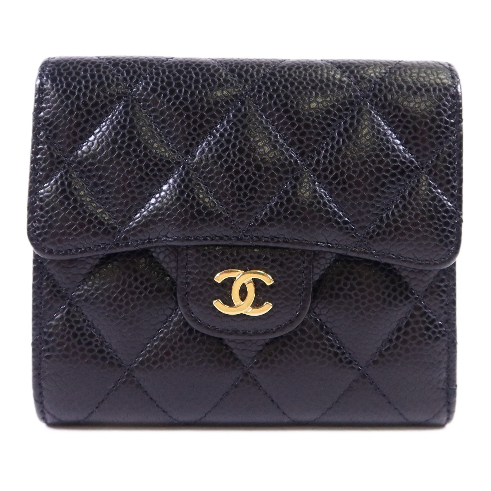 CHANEL 牛皮皮革Wallet金扣錢包