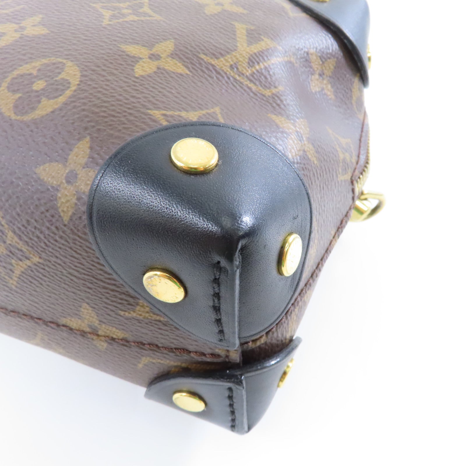 LOUIS VUITTON 【激減優惠】Monogram Petite Malle Souple金扣手挽肩背兩用袋啡色