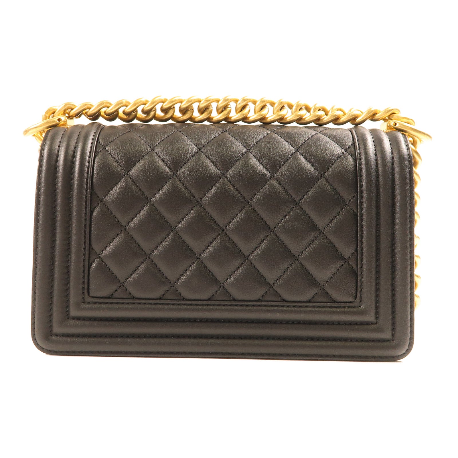 CHANEL 牛皮皮革Boy Chanel金扣肩背袋