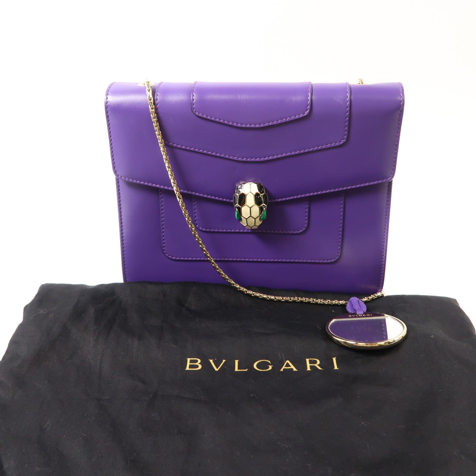 BVLGARI 牛皮皮革Serpenti Forever Shoulder Bag金扣鏈帶肩背