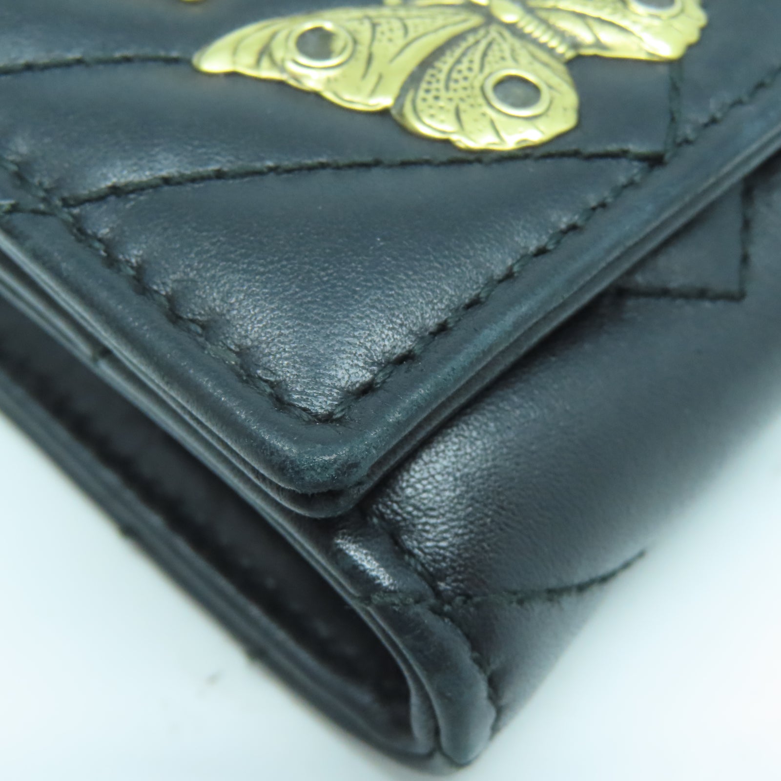 GUCCI 【清倉大減價】斜紋牛皮皮革Long Wallet金扣長錢包黑色