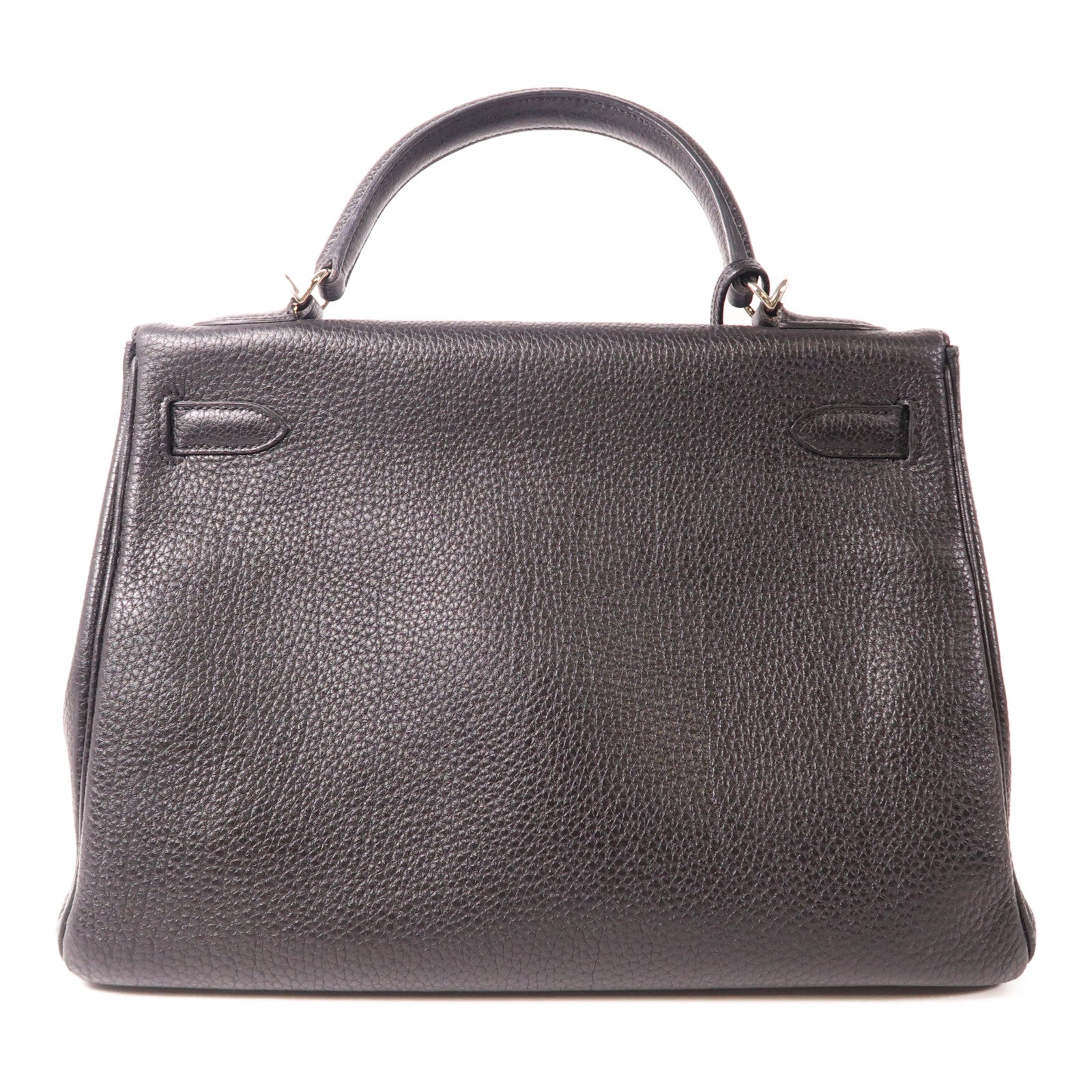 HERMES Togo皮革Kelly 32銀扣手挽肩背兩用袋Noir