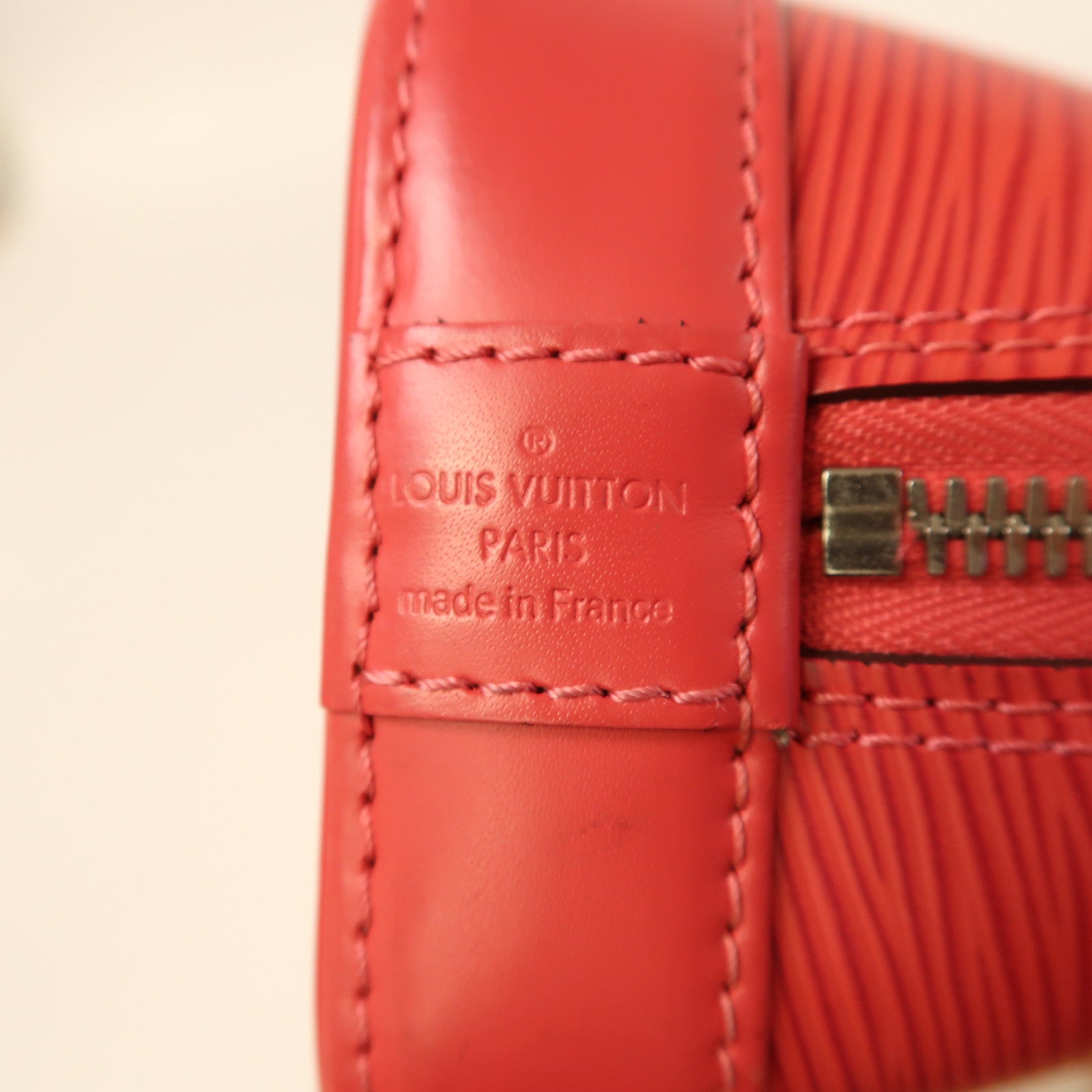 LOUIS VUITTON Epi Alma BB銀扣手挽肩背兩用袋紅色