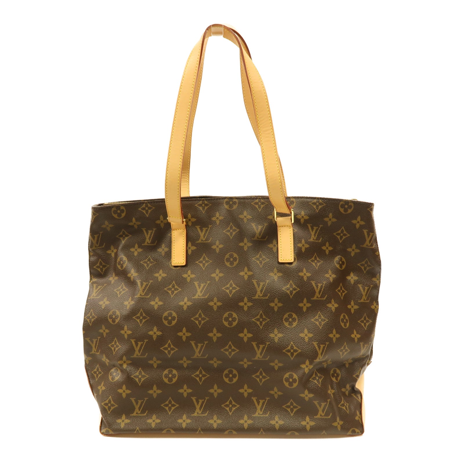 LOUIS VUITTON Monogram Cabas Mezzo金扣肩背袋棕色