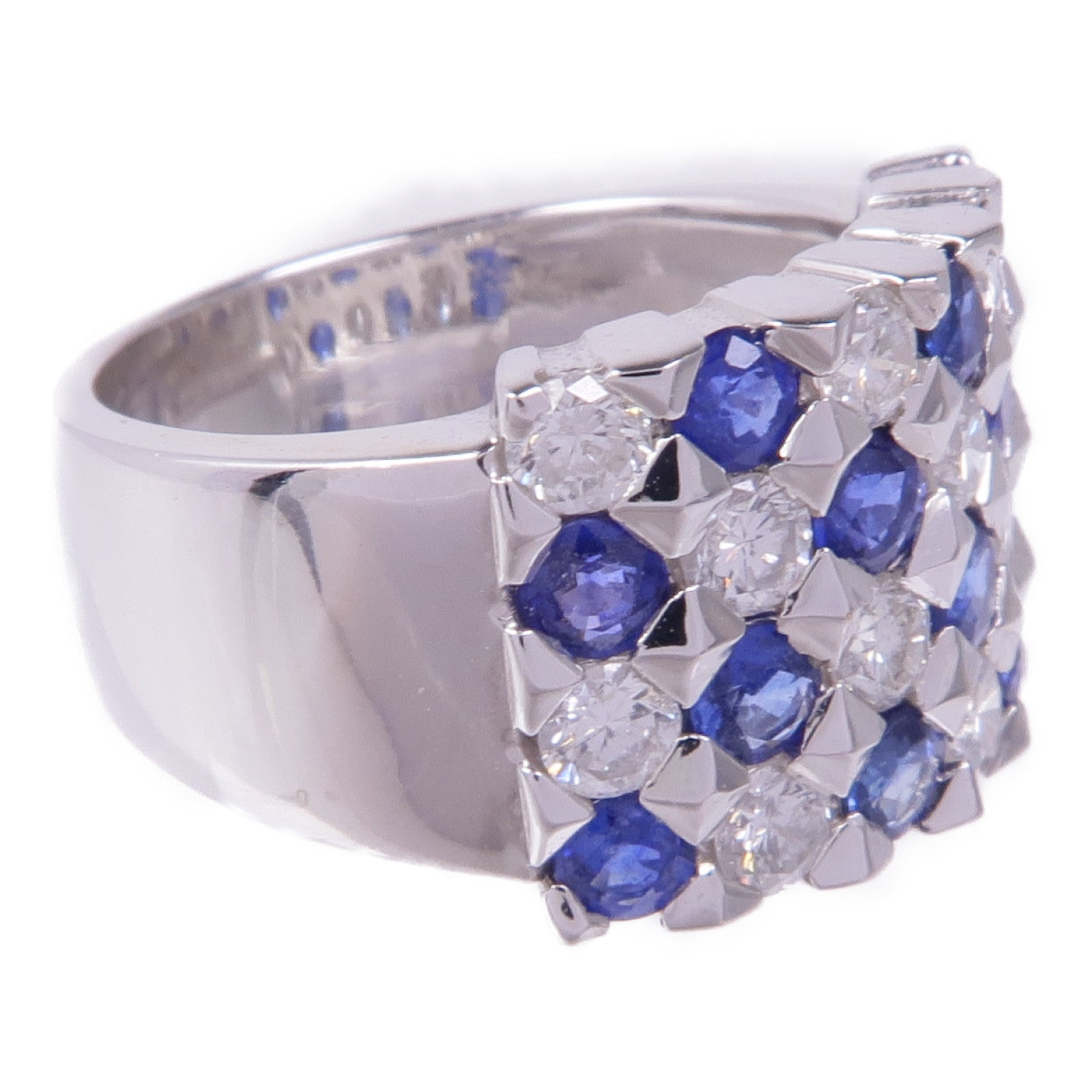 JEWELRY 【激減優惠】18K白金Sapphire Diamond Ring藍寶石/鑽石戒指US#5.75