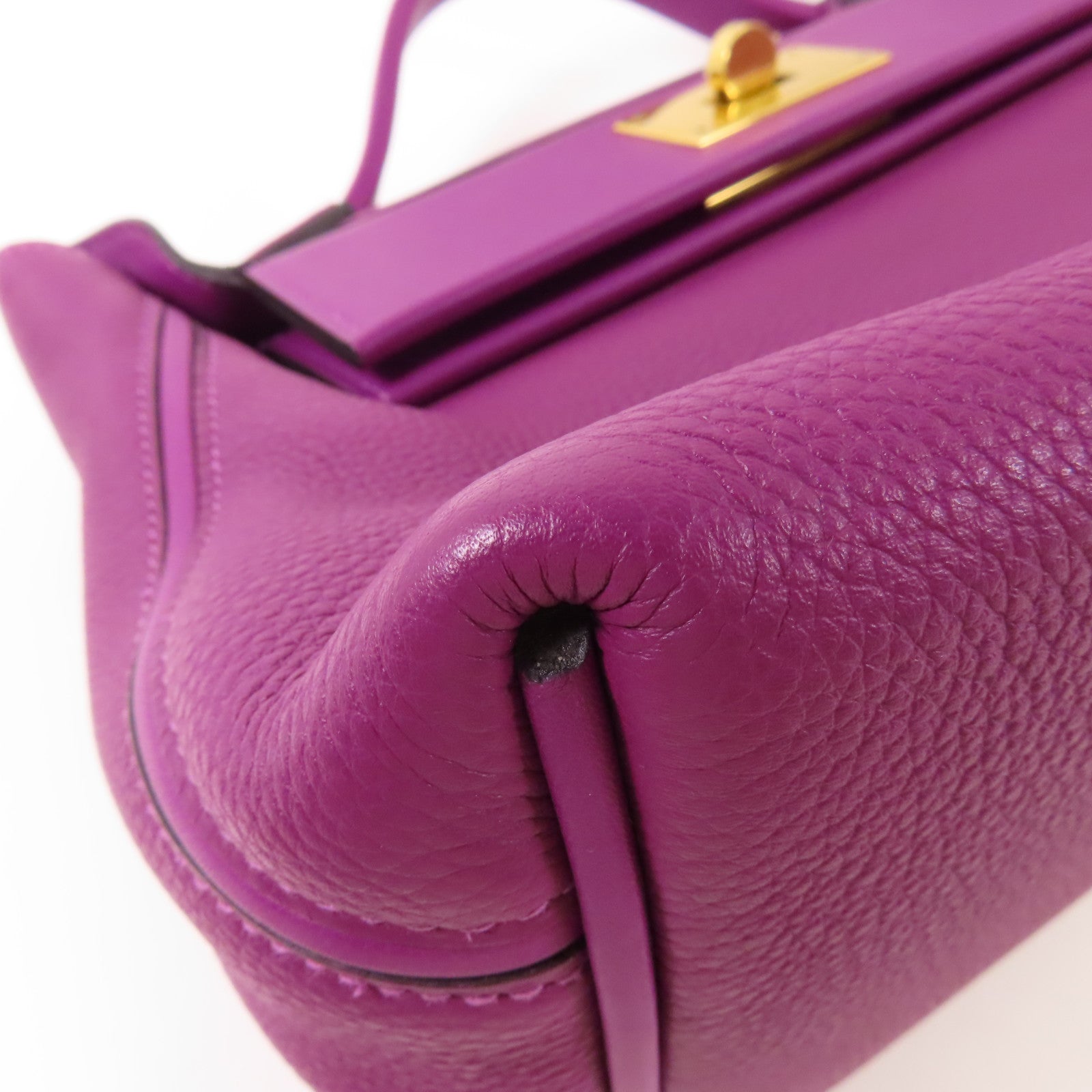 HERMES GHW 24/24 29CM 2 Way Bag Clemence Leather P9 Anemone