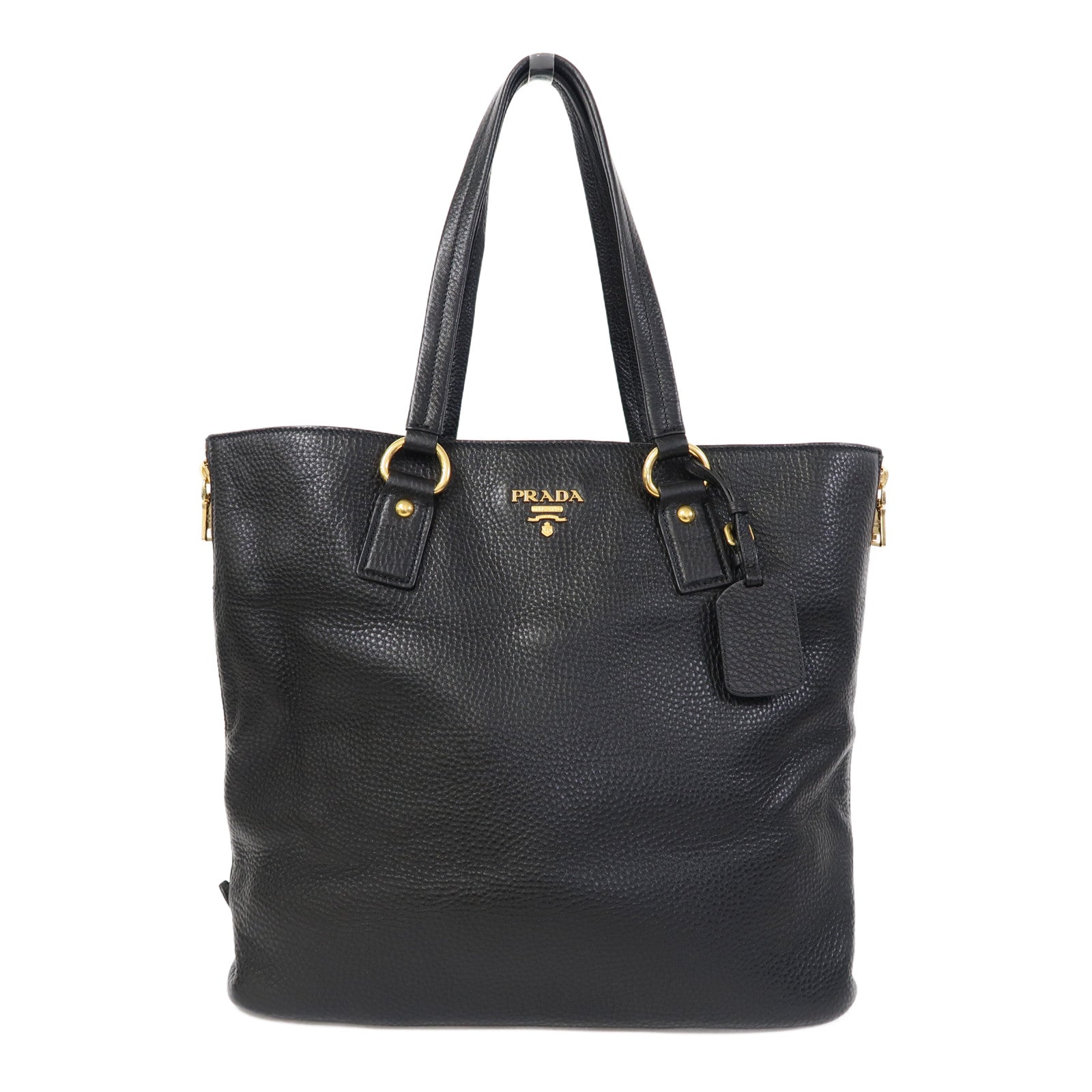 PRADA 牛皮皮革Shoulder Bag金扣肩背袋黑色