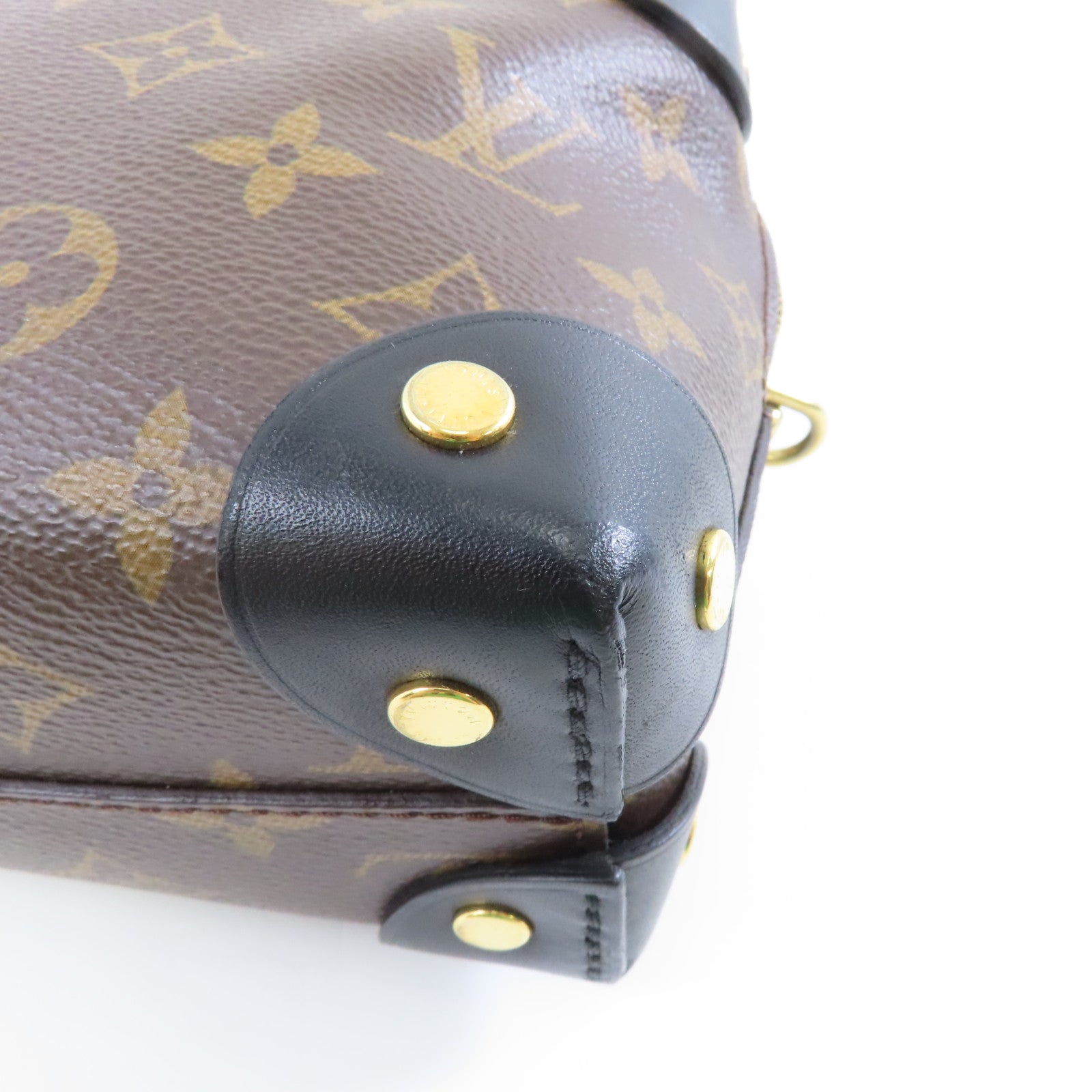 LOUIS VUITTON 【激減優惠】Monogram Petite Malle Souple金扣手挽肩背兩用袋啡色