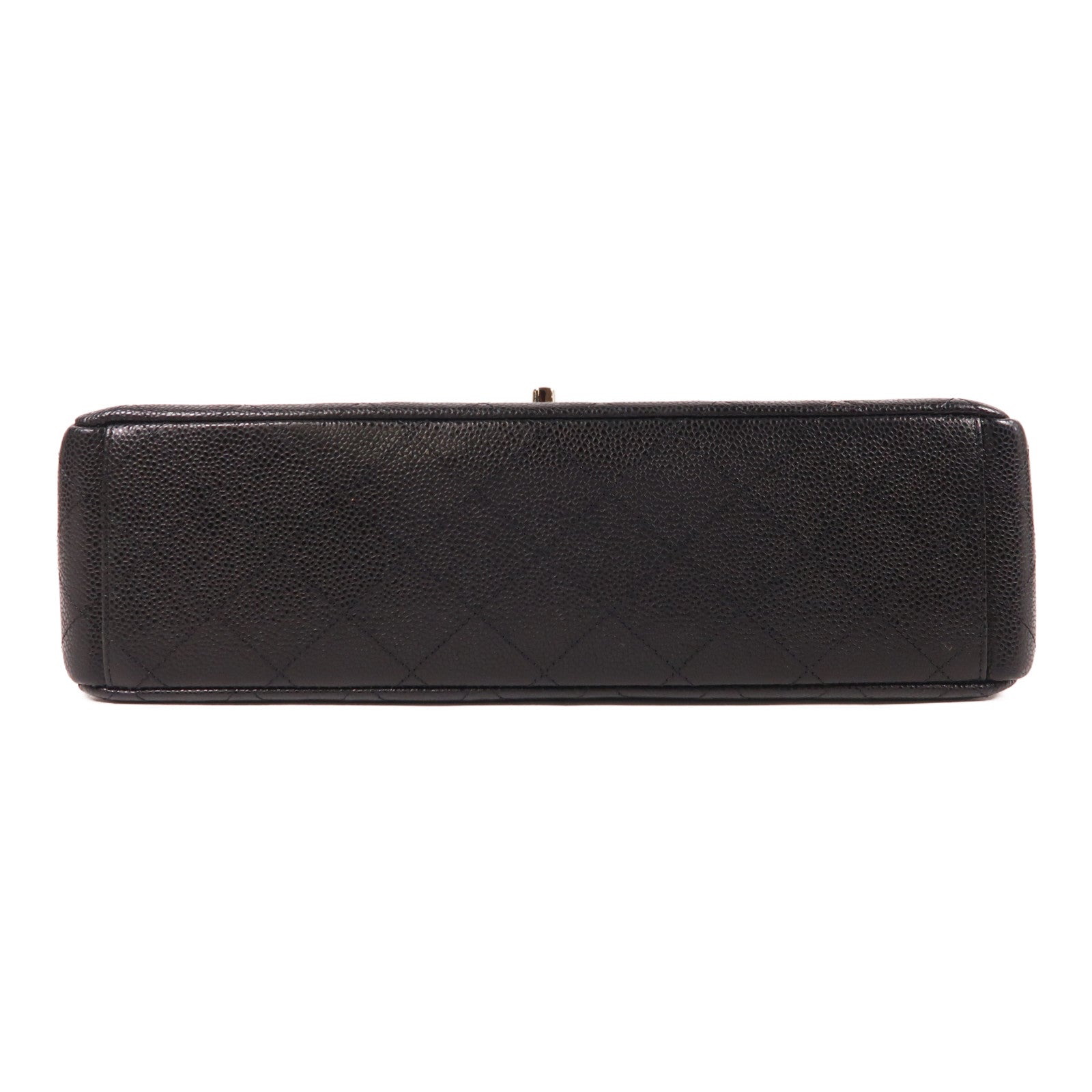 CHANEL 牛皮皮革Maxi Classic銀扣鏈帶肩背袋黑色