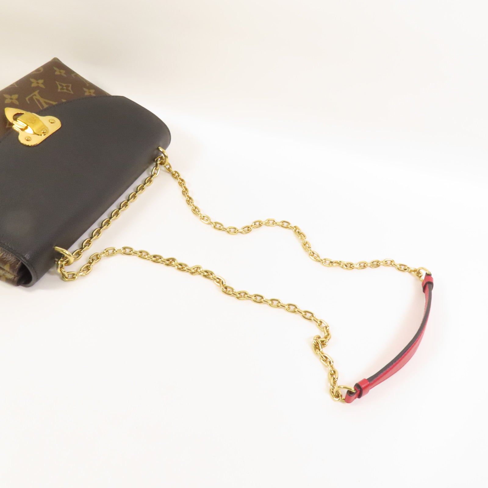 LOUIS VUITTON Monogram Saint Placide金扣肩背袋棕色/色