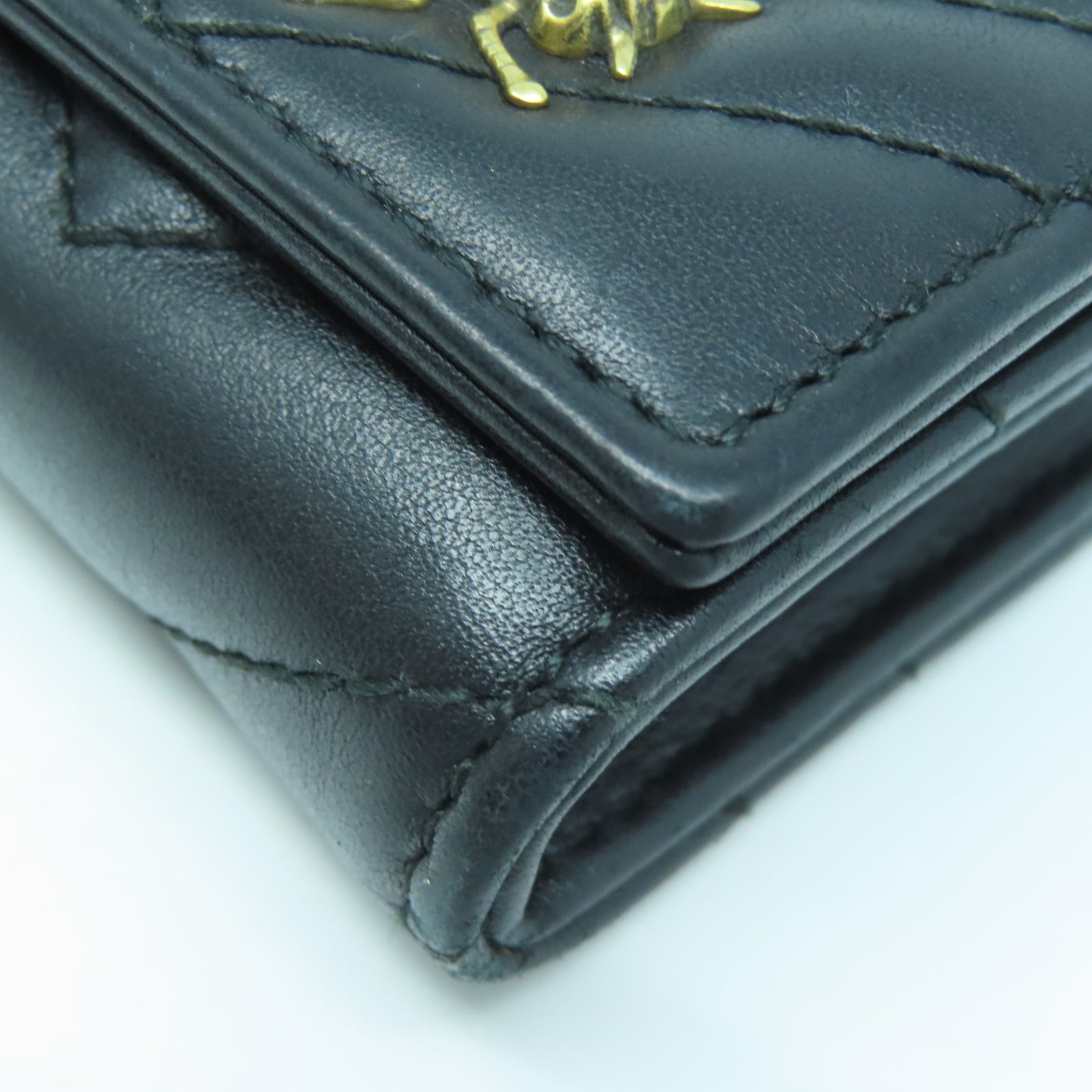 GUCCI 【清倉大減價】斜紋牛皮皮革Long Wallet金扣長錢包黑色