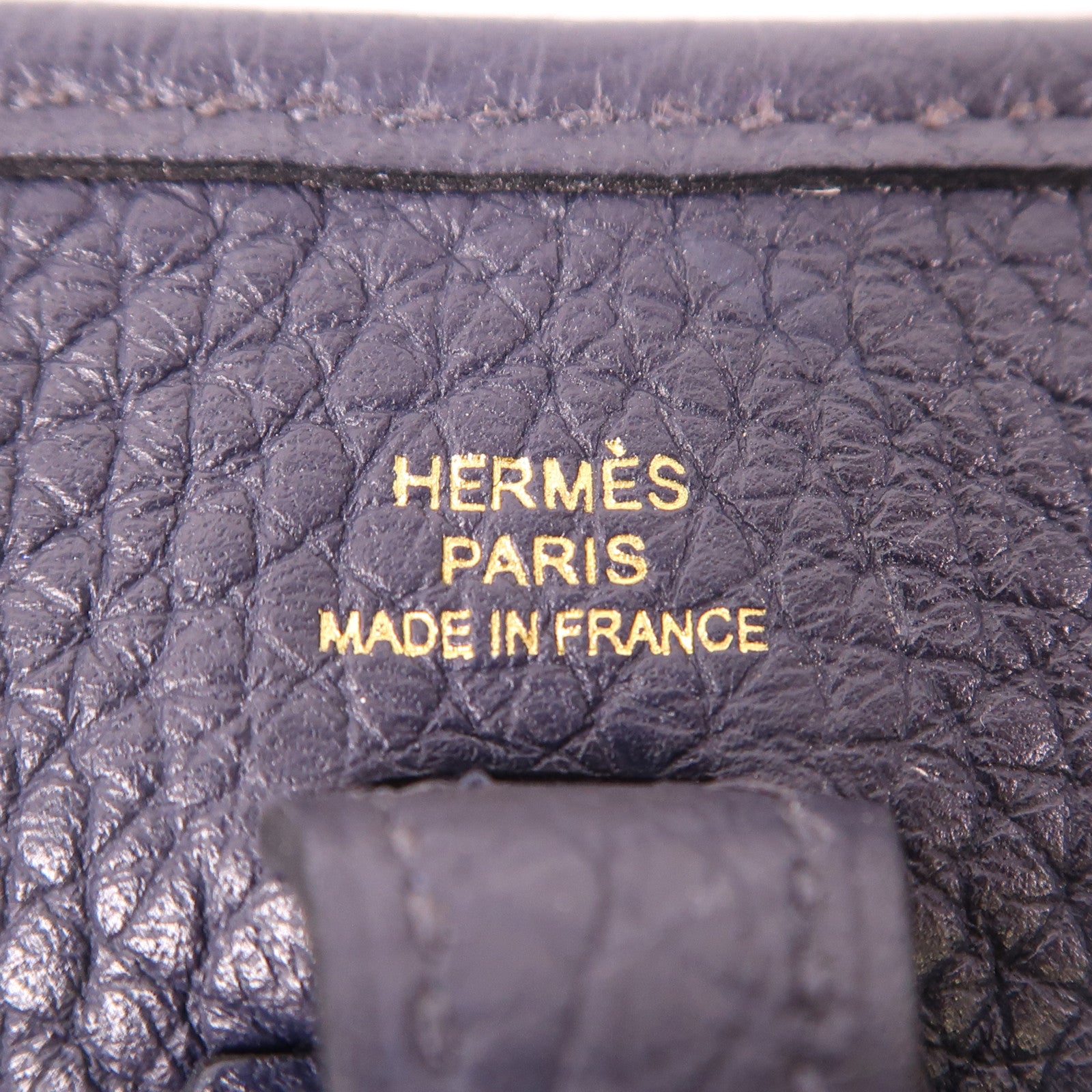HERMES Clemence皮革Evelyne TPM金扣肩背袋Bleu Nuit