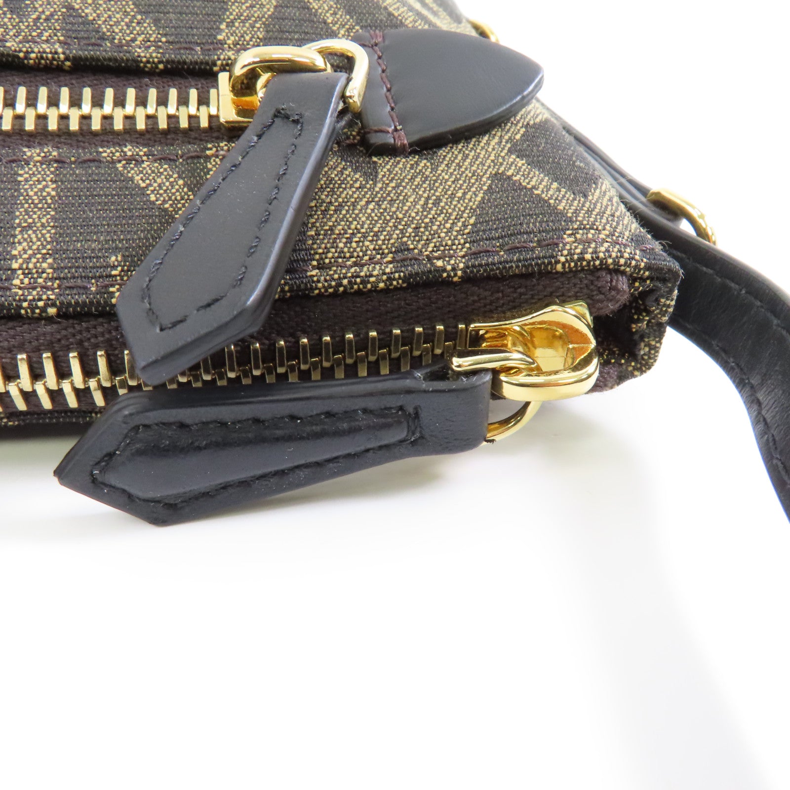 FENDI 帆布Clutch Bag金扣手拿包啡色
