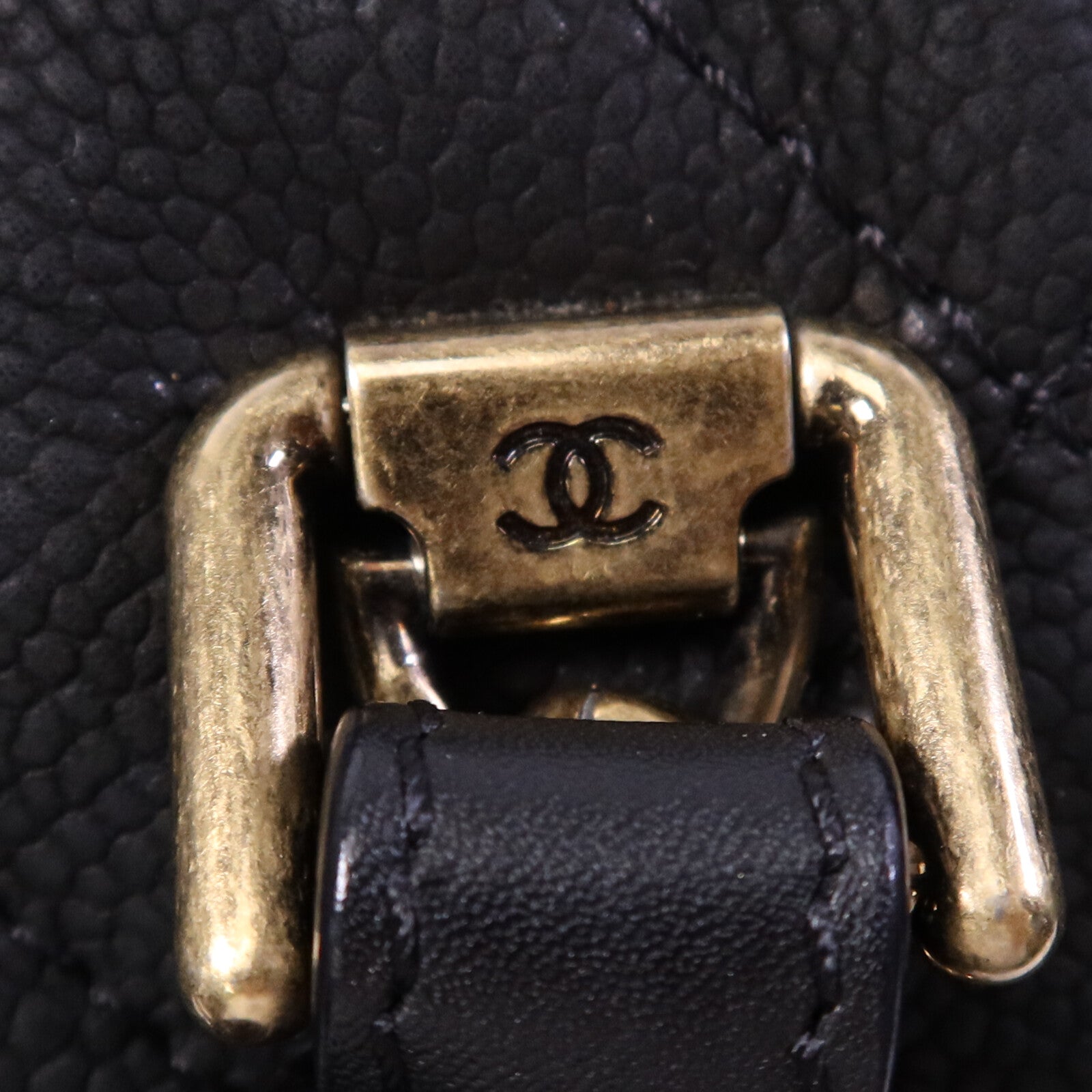 CHANEL 牛皮皮革2 Way Shoulder Bag金扣鏈帶手挽肩背兩用袋