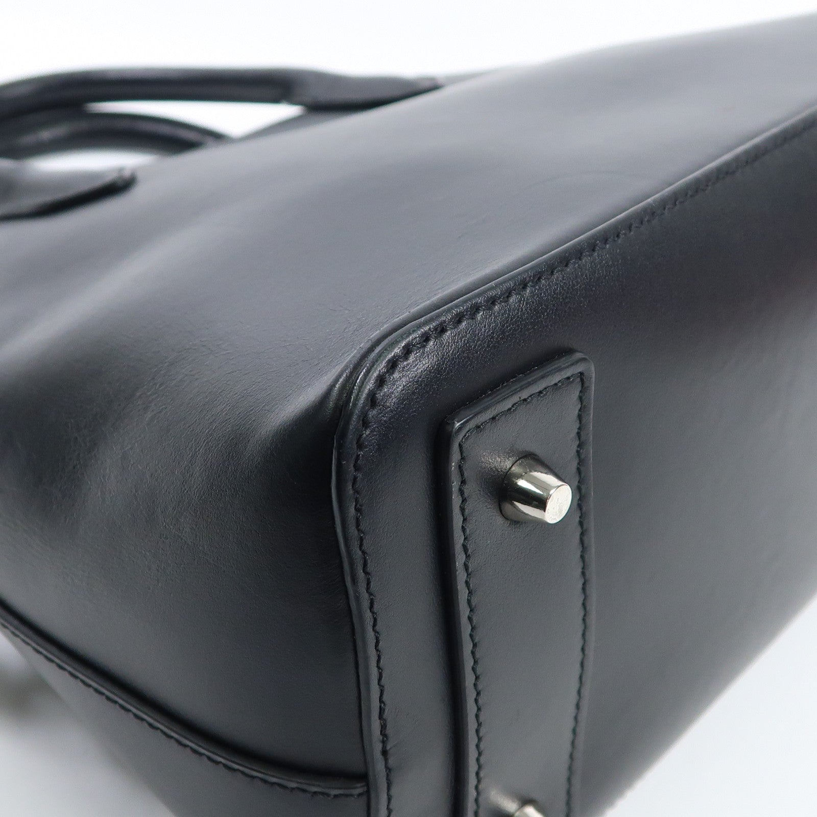 MOSCHINO 牛皮皮革2 Way Bag銀扣手挽肩背兩用袋