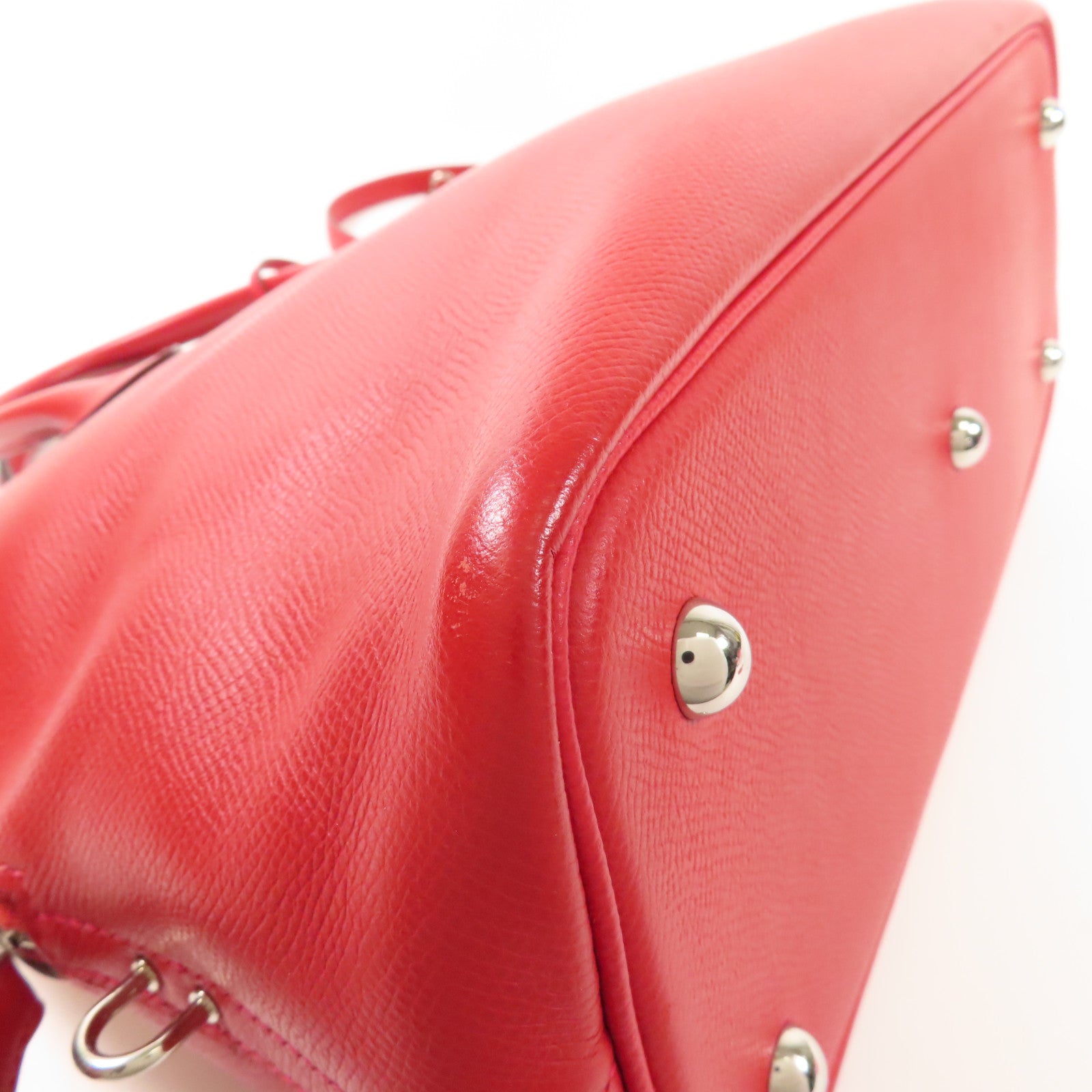 HERMES Epsom皮革Bolide1923 30銀扣手挽肩背兩用袋Rouge Tomate