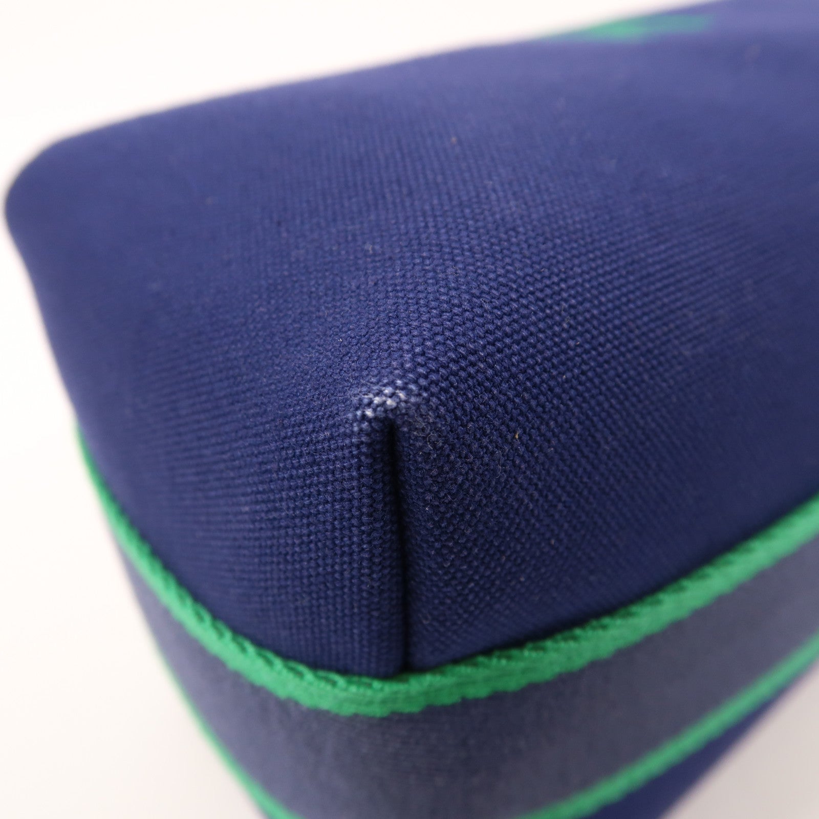 HERMES 帆布Bride A Brac銀扣手挽袋Blue