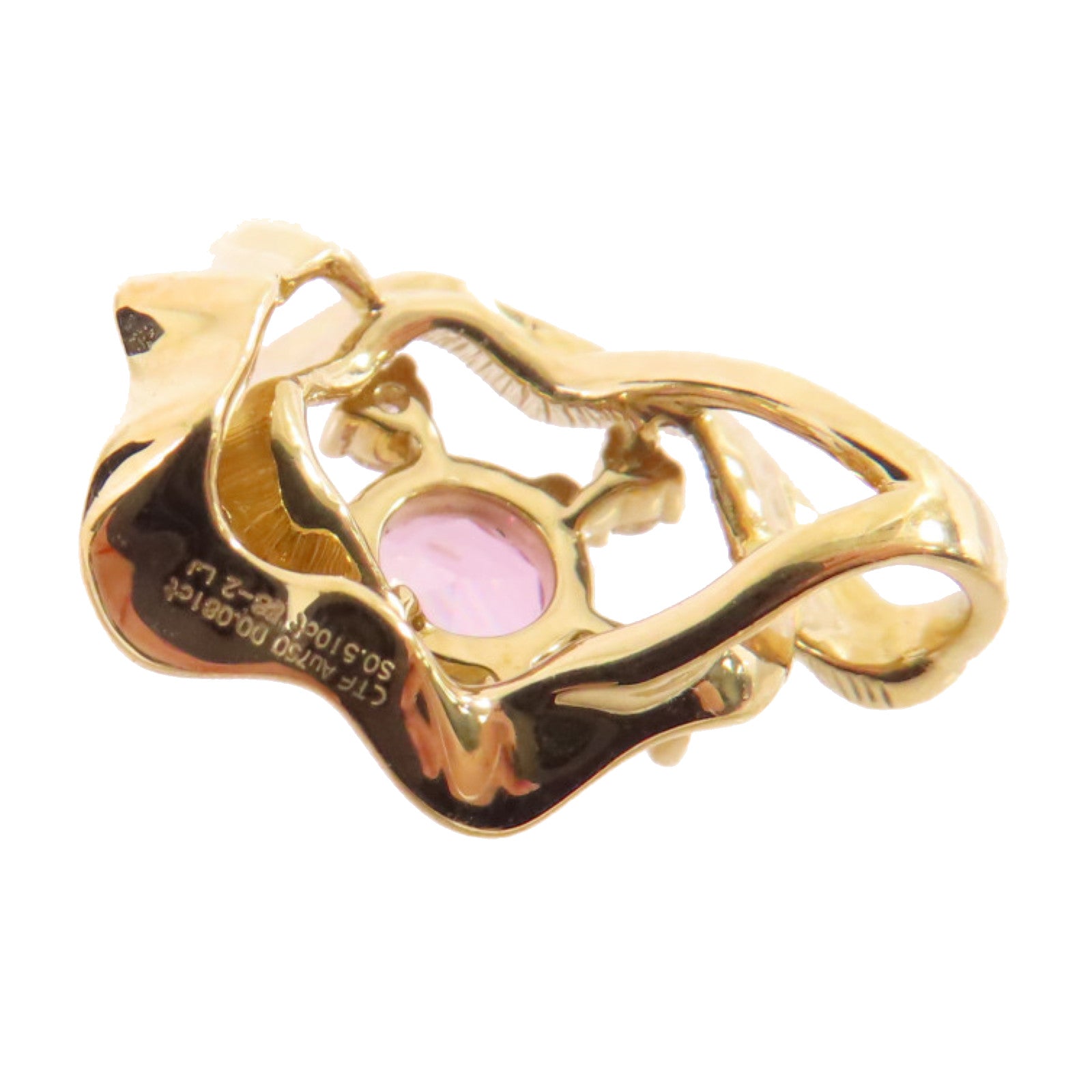 JEWELRY 18K黃金Diamond Pendant Top 0.510ct粉紅藍寶石/0.08ct鑽石Pink Sapphire吊墜頭扣