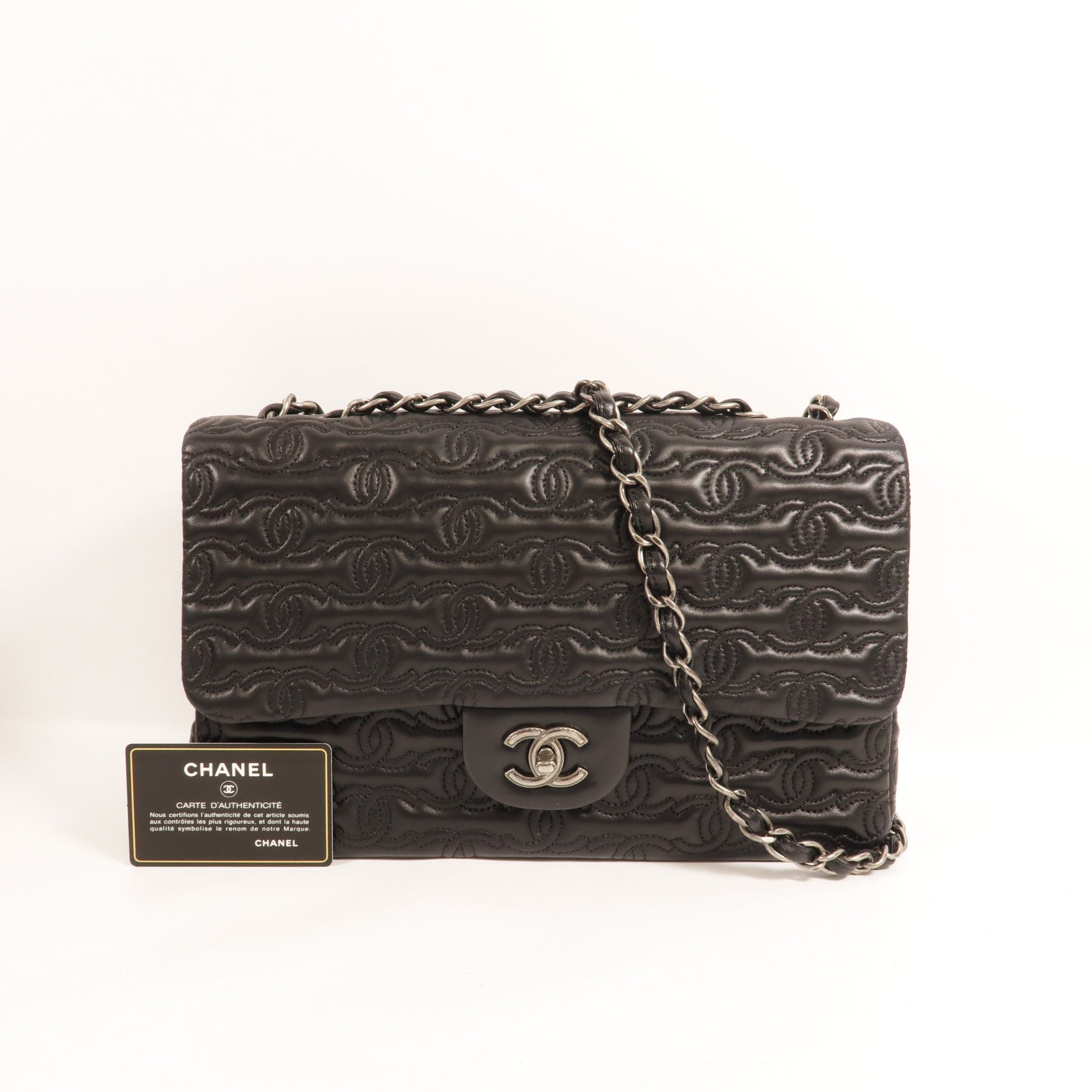 CHANEL 羊皮皮革CC Stitch Flap Bag肩背袋
