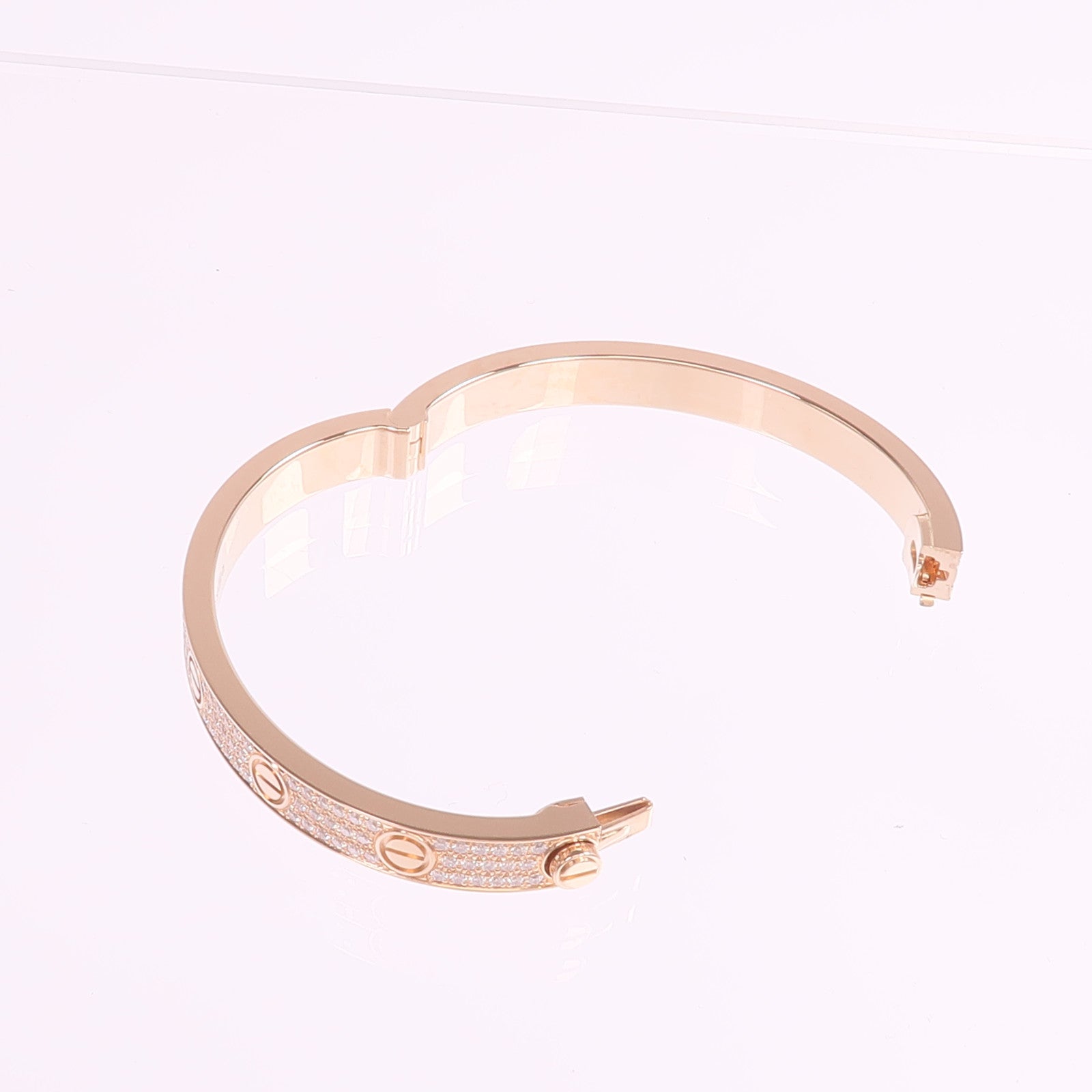 CARTIER 18K玫瑰金Love Bracelet Full Diamonds鑽石手鐲Cartier#16