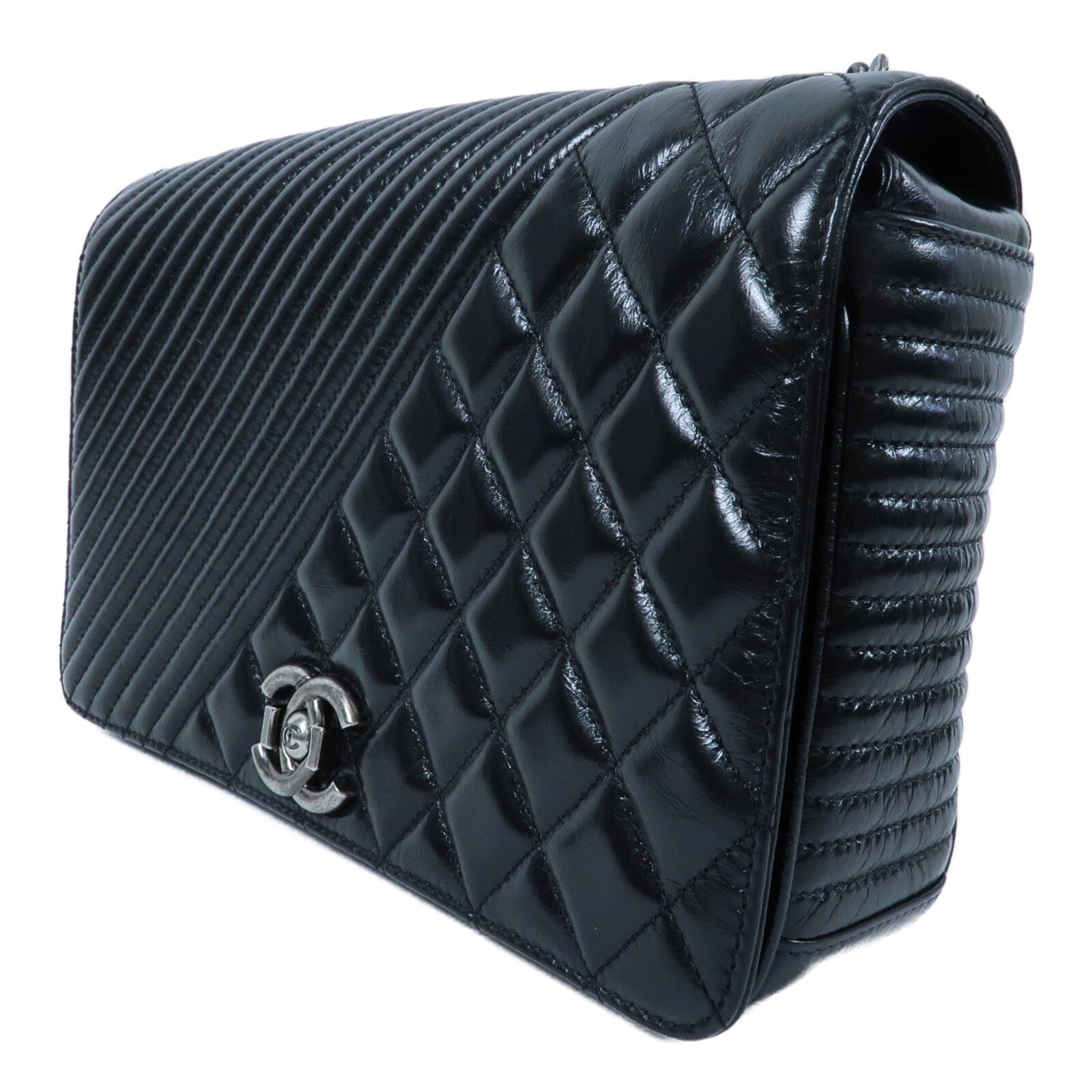 CHANEL 牛皮皮革Coco Boy Flap Bag鏈帶肩背袋