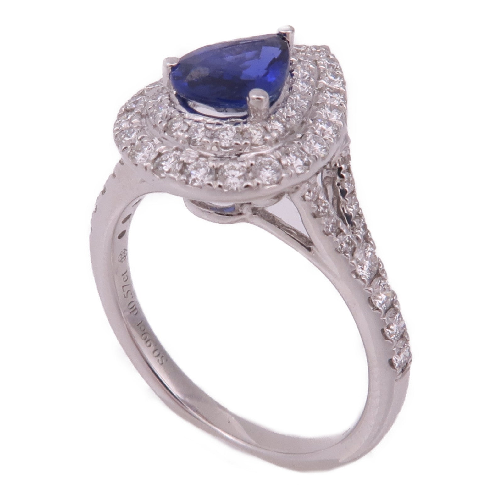 JEWELRY (PRICE DOWN) Sapphire Ring 18K White Gold US#5.75