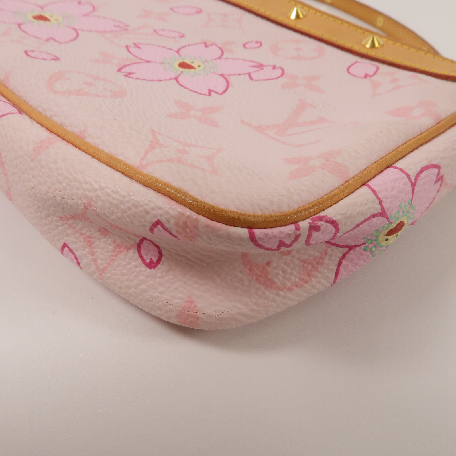 LOUIS VUITTON Monogram/Vachetta Cherry Blossom Pochette Accessoires