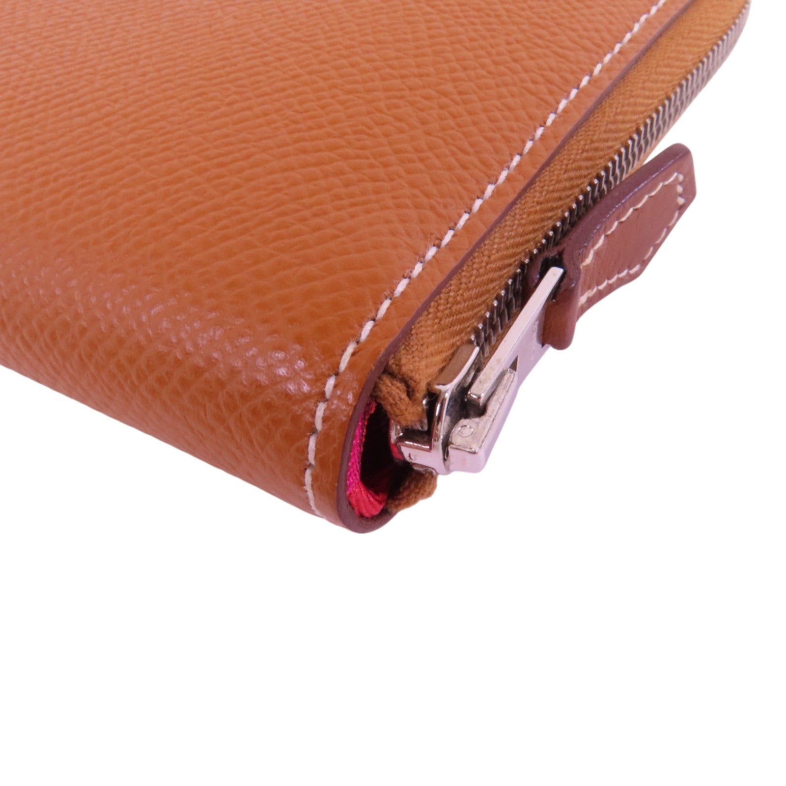 HERMES Epsom皮革Silk In Long Wallet銀扣拉鏈長錢包