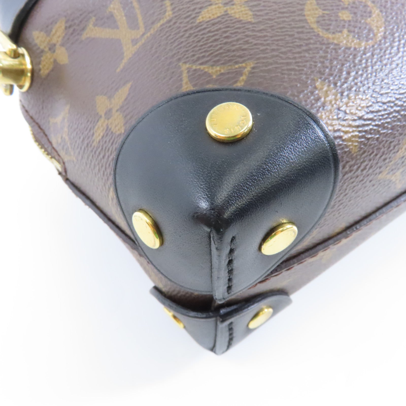 LOUIS VUITTON 【激減優惠】Monogram Petite Malle Souple金扣手挽肩背兩用袋啡色