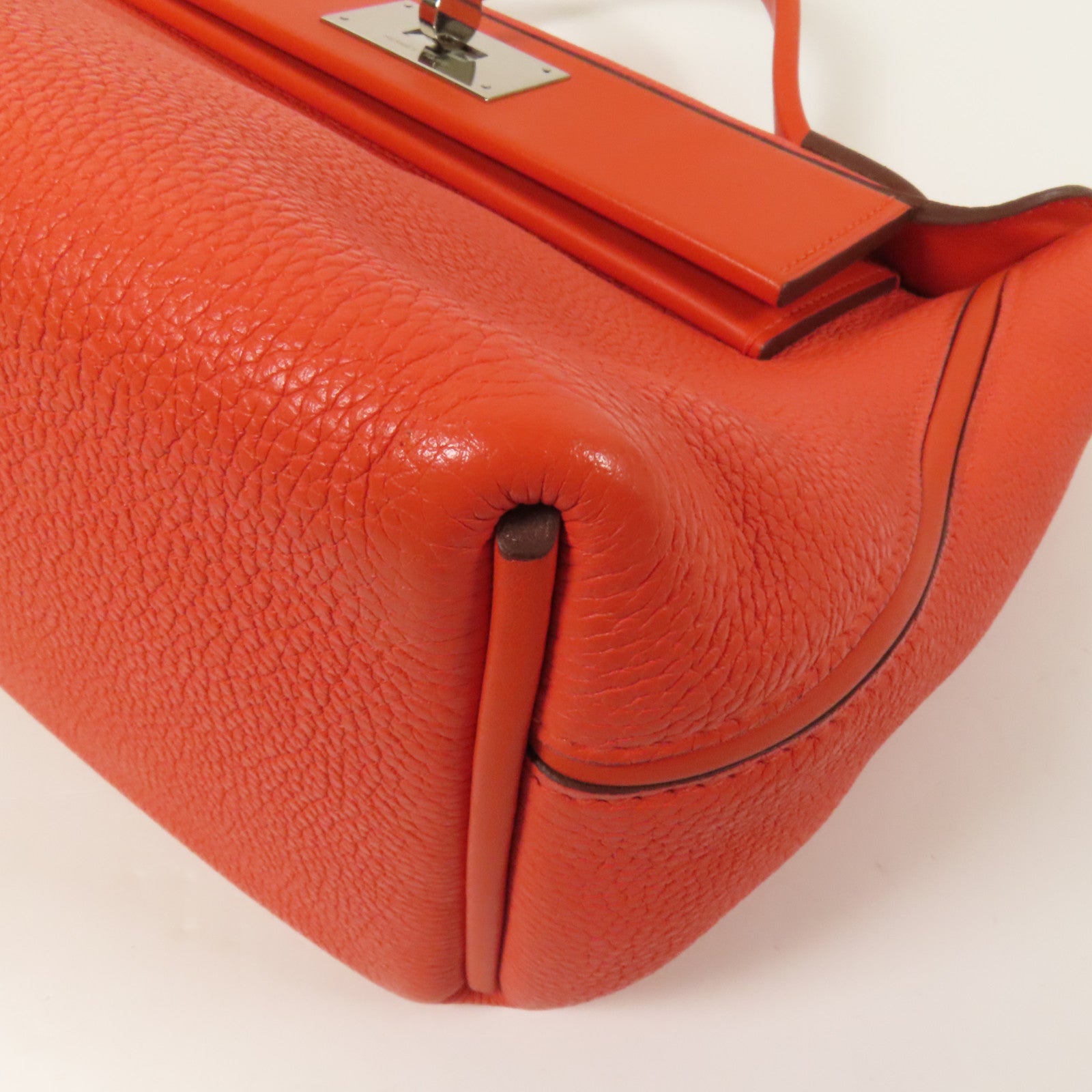 HERMES Clemence皮革24/24 29cm銀扣手挽肩背兩用袋Capucine