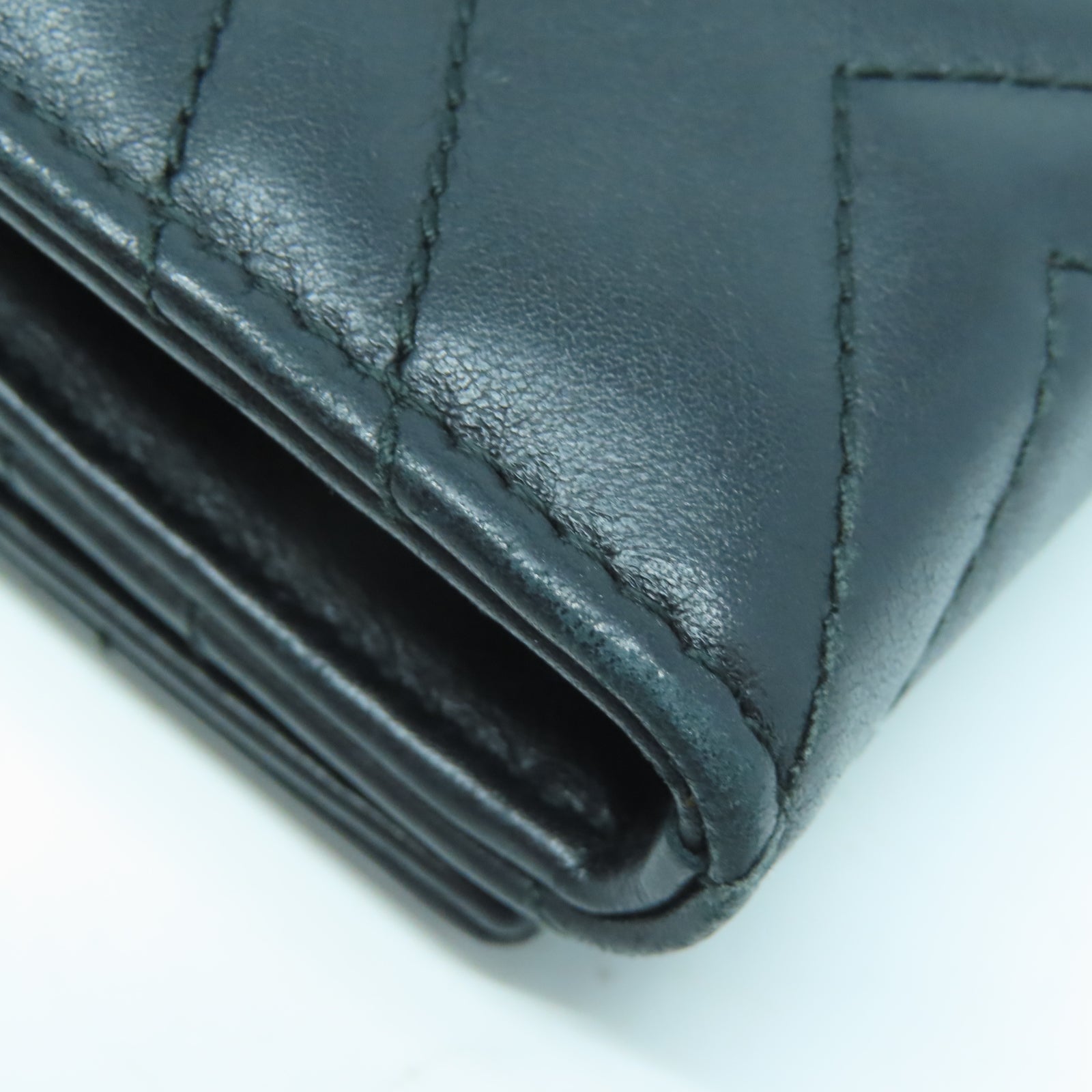 GUCCI 【清倉大減價】斜紋牛皮皮革Long Wallet金扣長錢包黑色