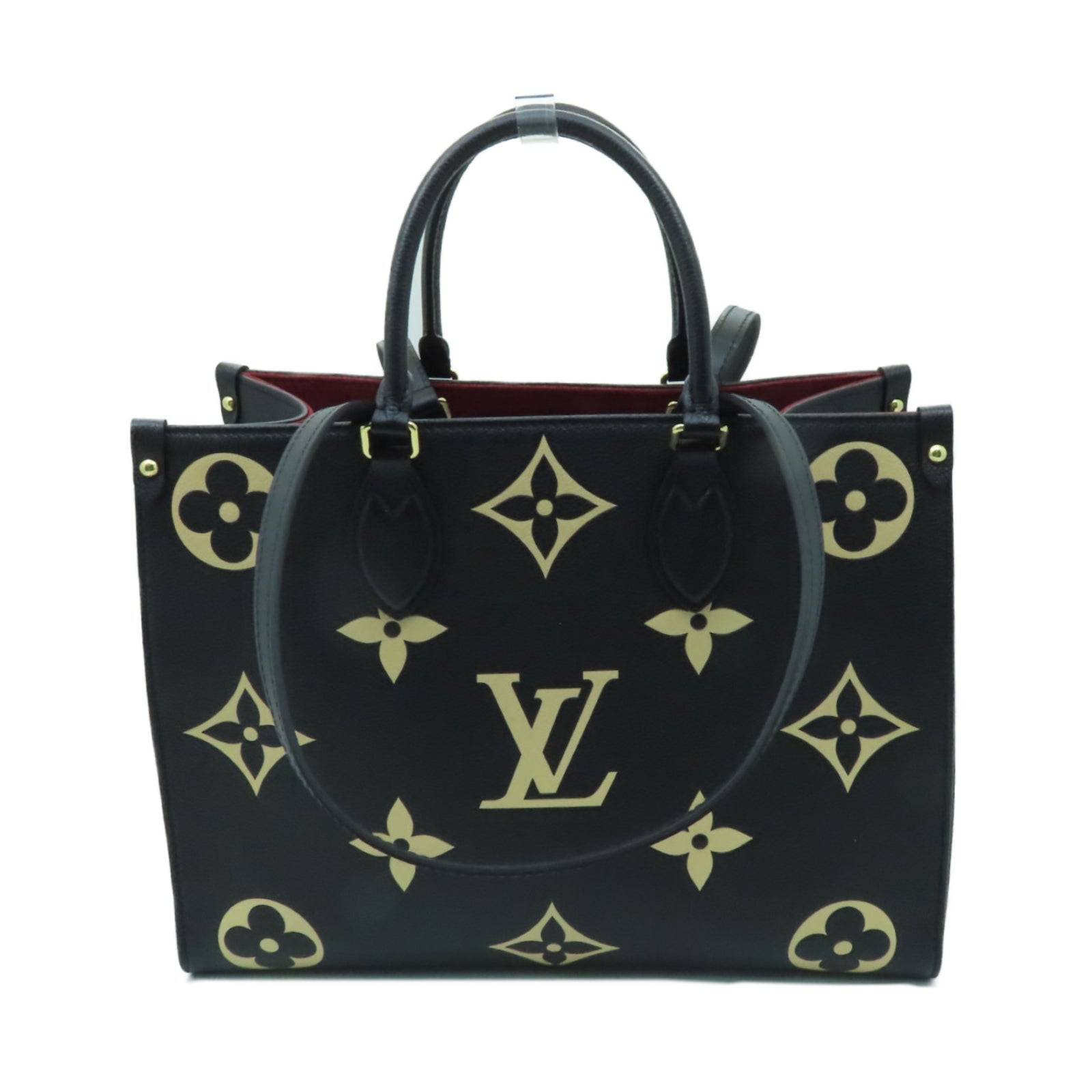 LOUIS VUITTON 【激減優惠】Monogram Empreinte On The Go MM金扣手挽肩背兩用袋黑色/啡色